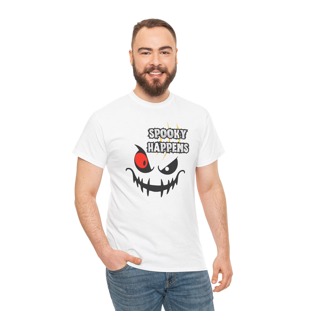 Spooky Happens Halloween T-Shirt — Creepy Jack-O'-Lantern Face Tee