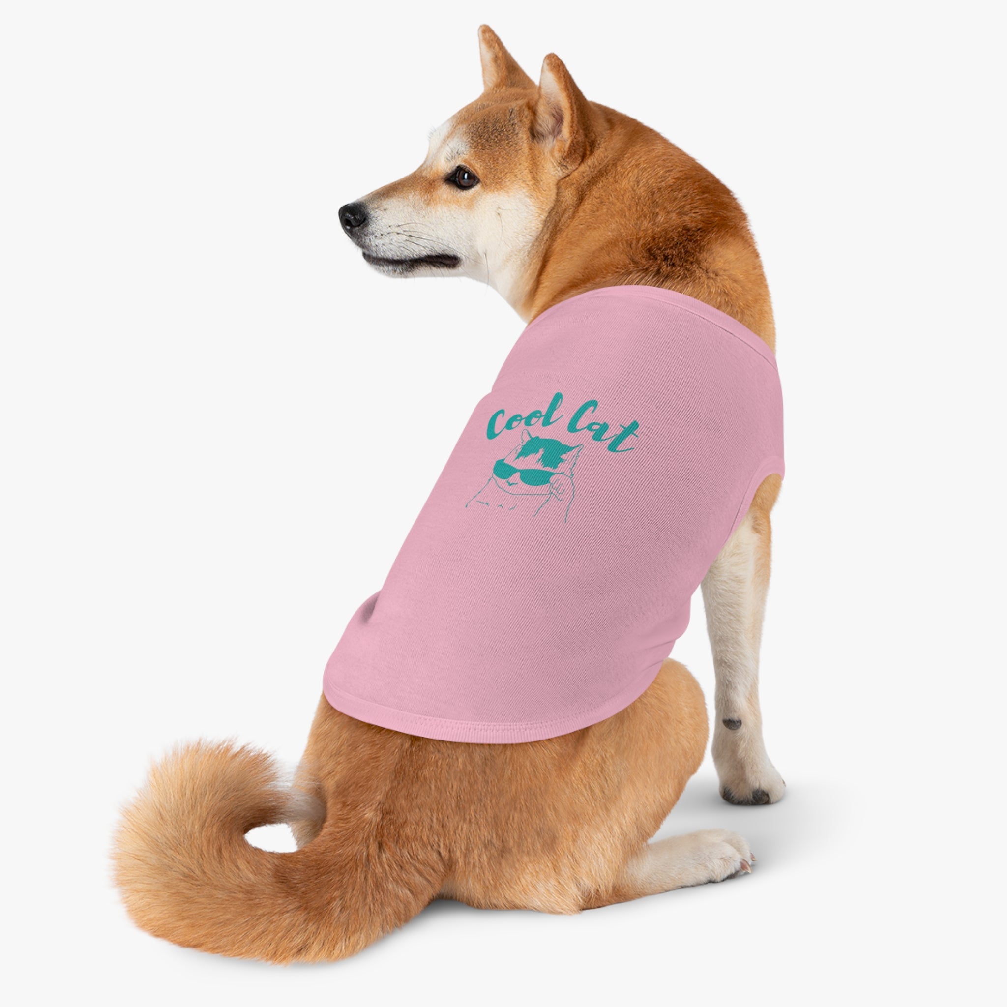 Cool Cat Pet Tank Top — Teal "Cool Cat" Graphic Dog & Cat Shirt