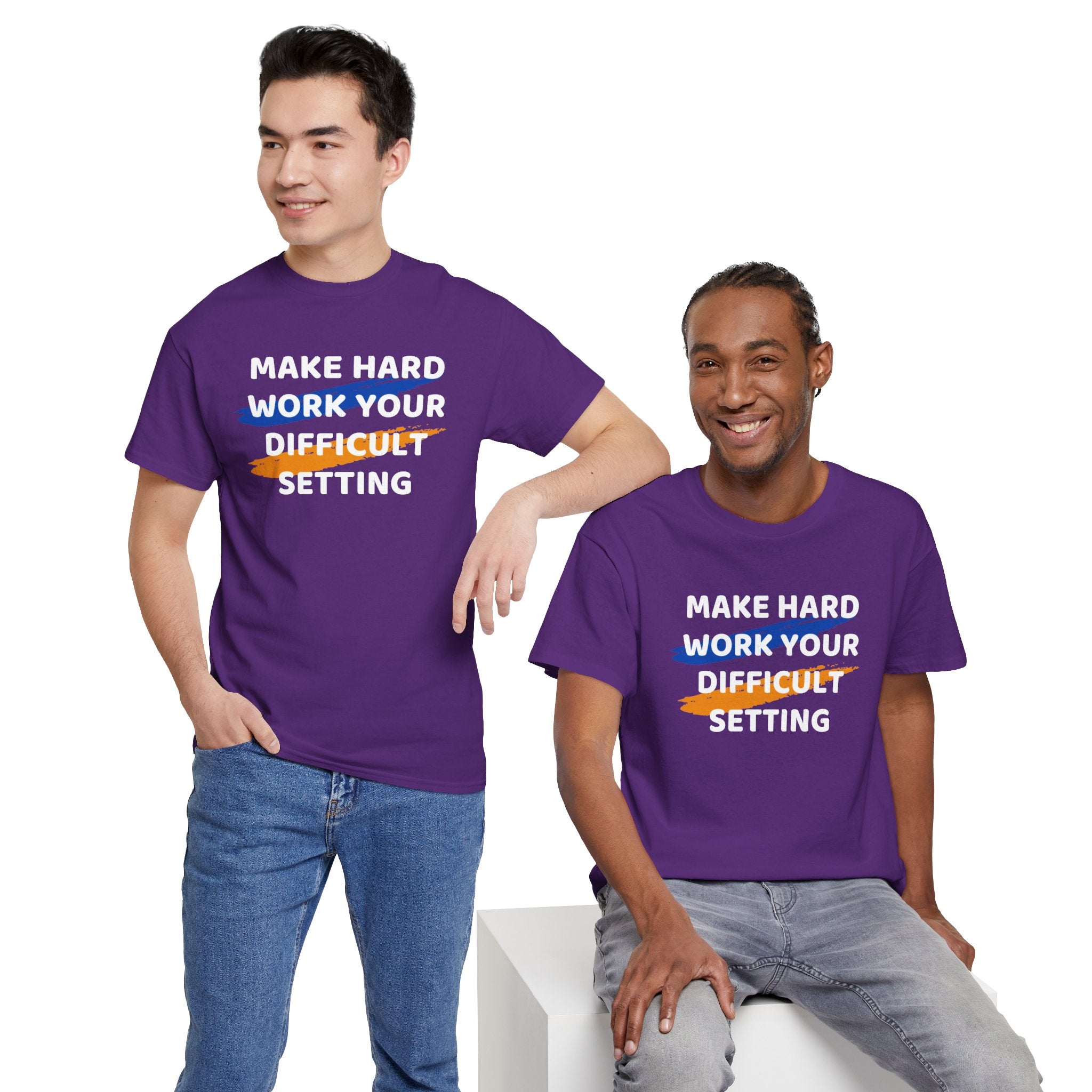 Motivational Tee — “Make Hard Work Your Difficult Setting” Graphic Shirt