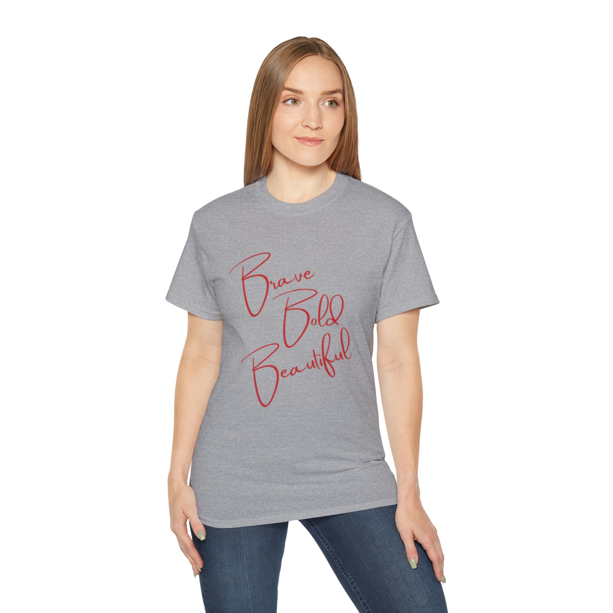 Brave Bold Beautiful Tee — Inspirational Script Women's T‑Shirt
