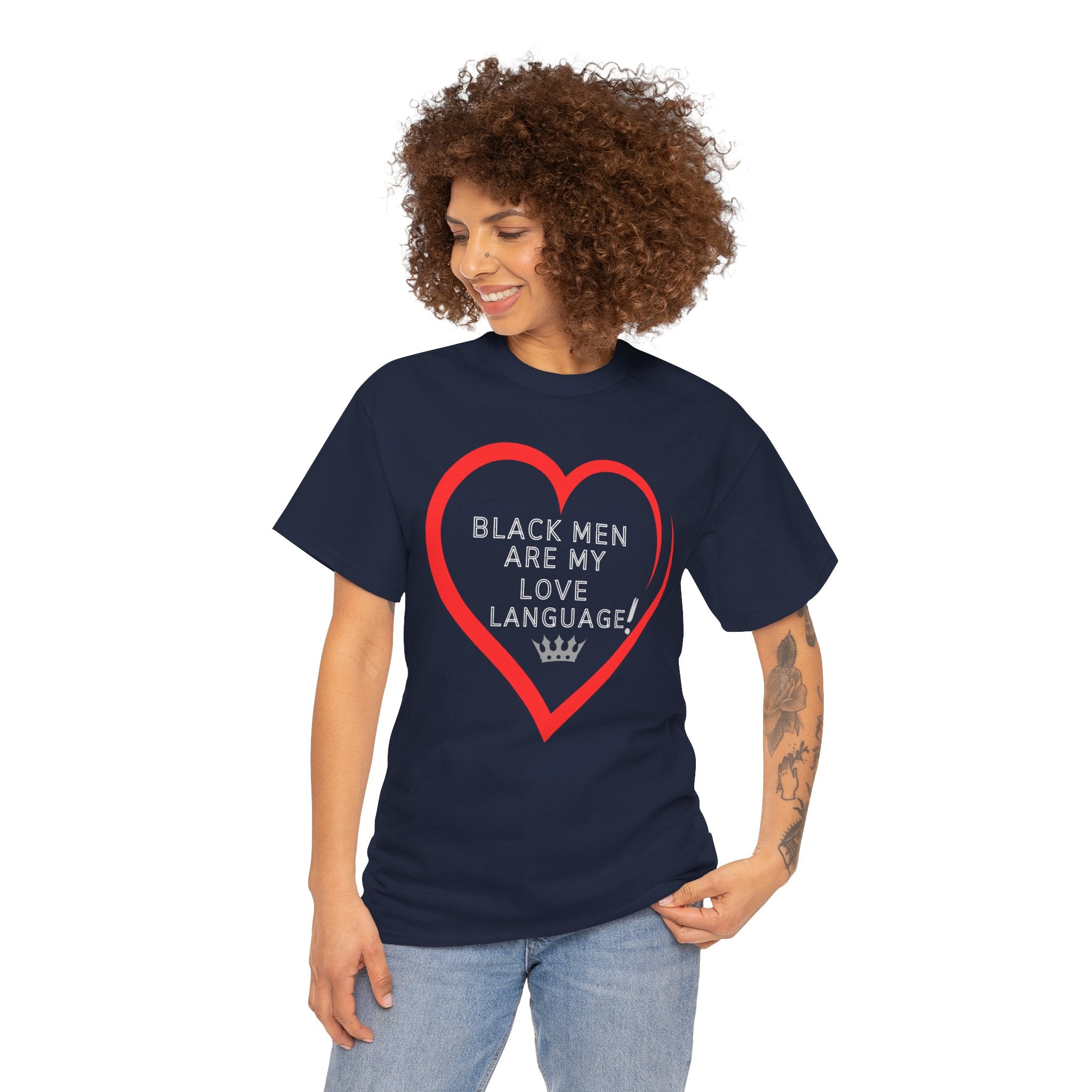 T-Shirt — "Black Men Are My Love Language" Heart Graphic Valentine Tee