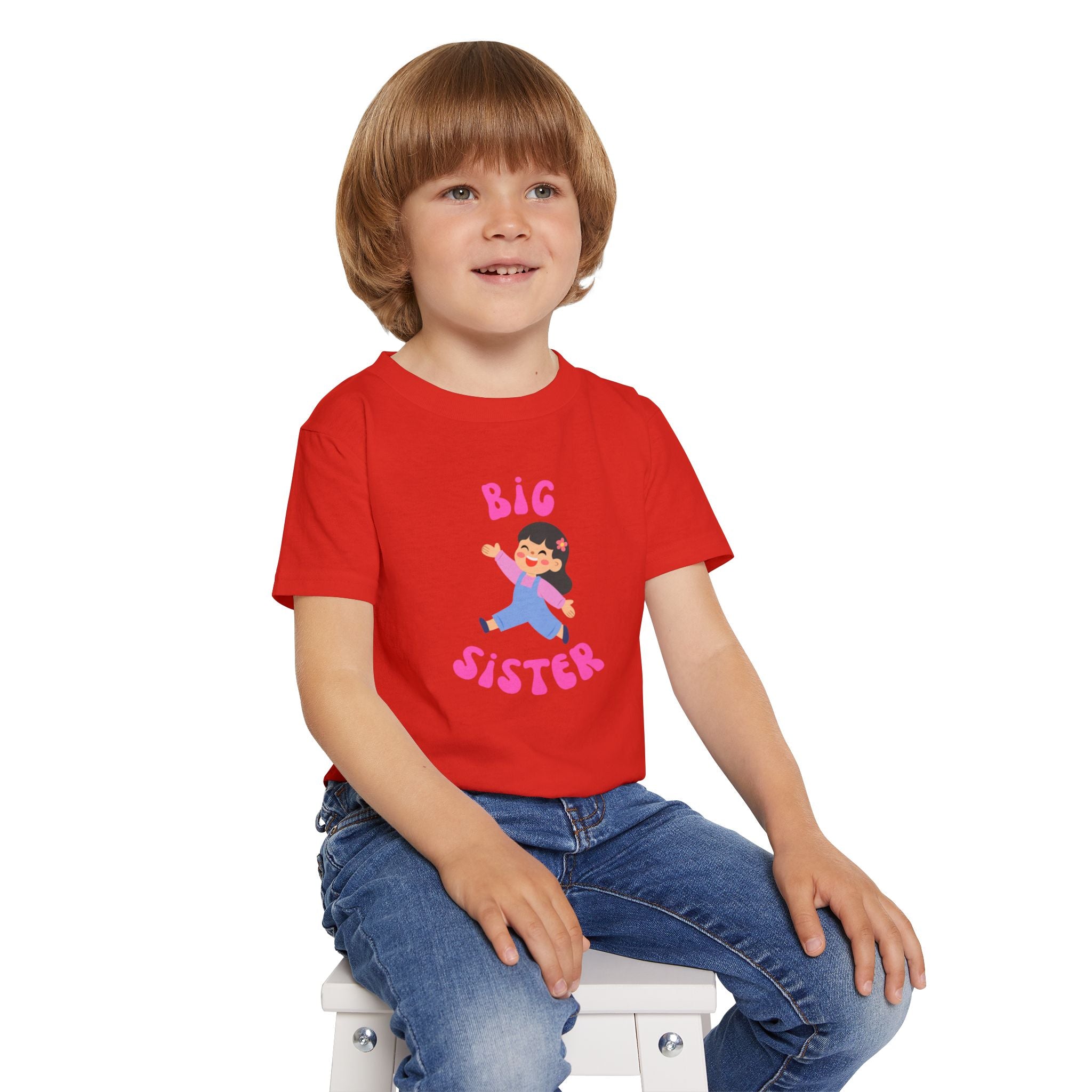 Big Sister Toddler T-Shirt — Cute Cartoon Sibling Announcement Tee