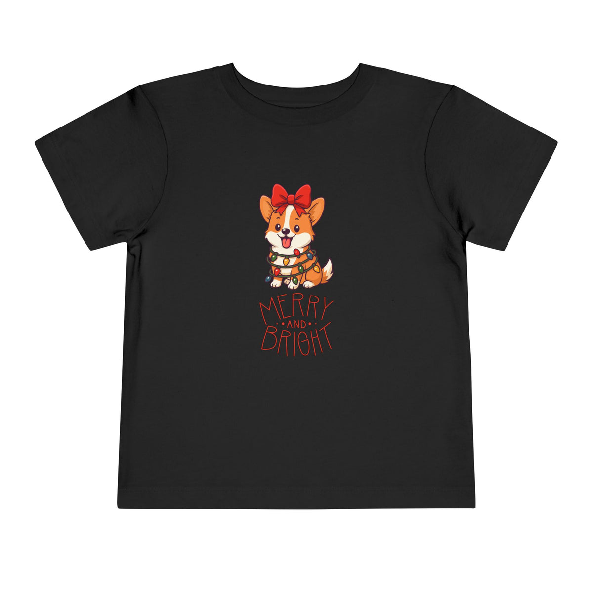 Merry and Bright Fox Christmas Toddler Short Sleeve Tee