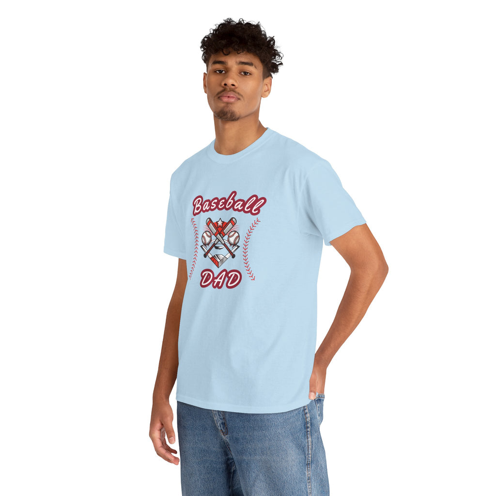 Baseball Dad T-Shirt – Vintage Crossed Bats & Glove Tee for Sports Fans, Father's Day Gift