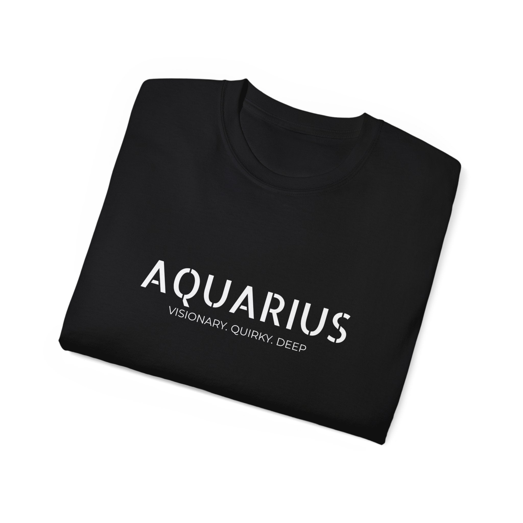 Aquarius Zodiac Tee — 'Visionary Quirky Deep' Astrology T-Shirt