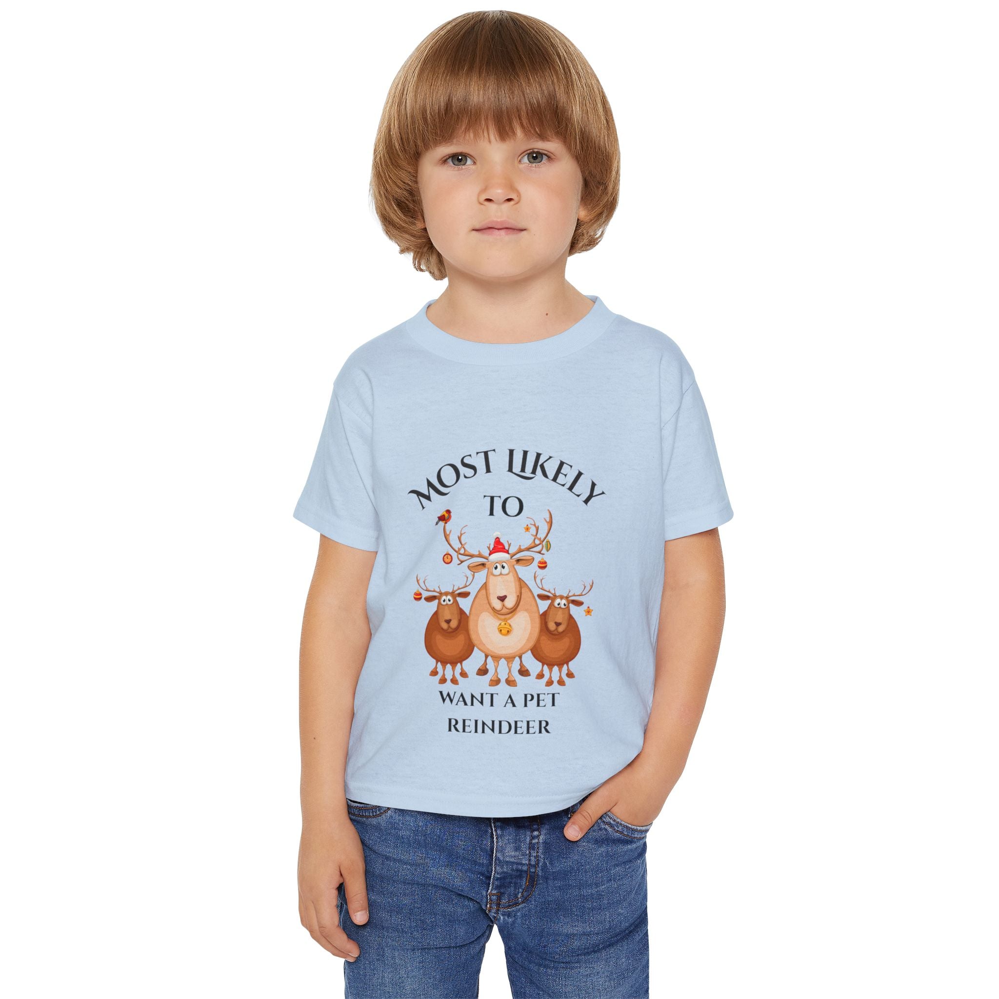 Cute Toddler T-Shirt with 'Most Likely to Want a Pet Reindeer' Design, Christmas Gift, Kids Tee, Holiday Outfit, Fun Playwear, Toddler [...]