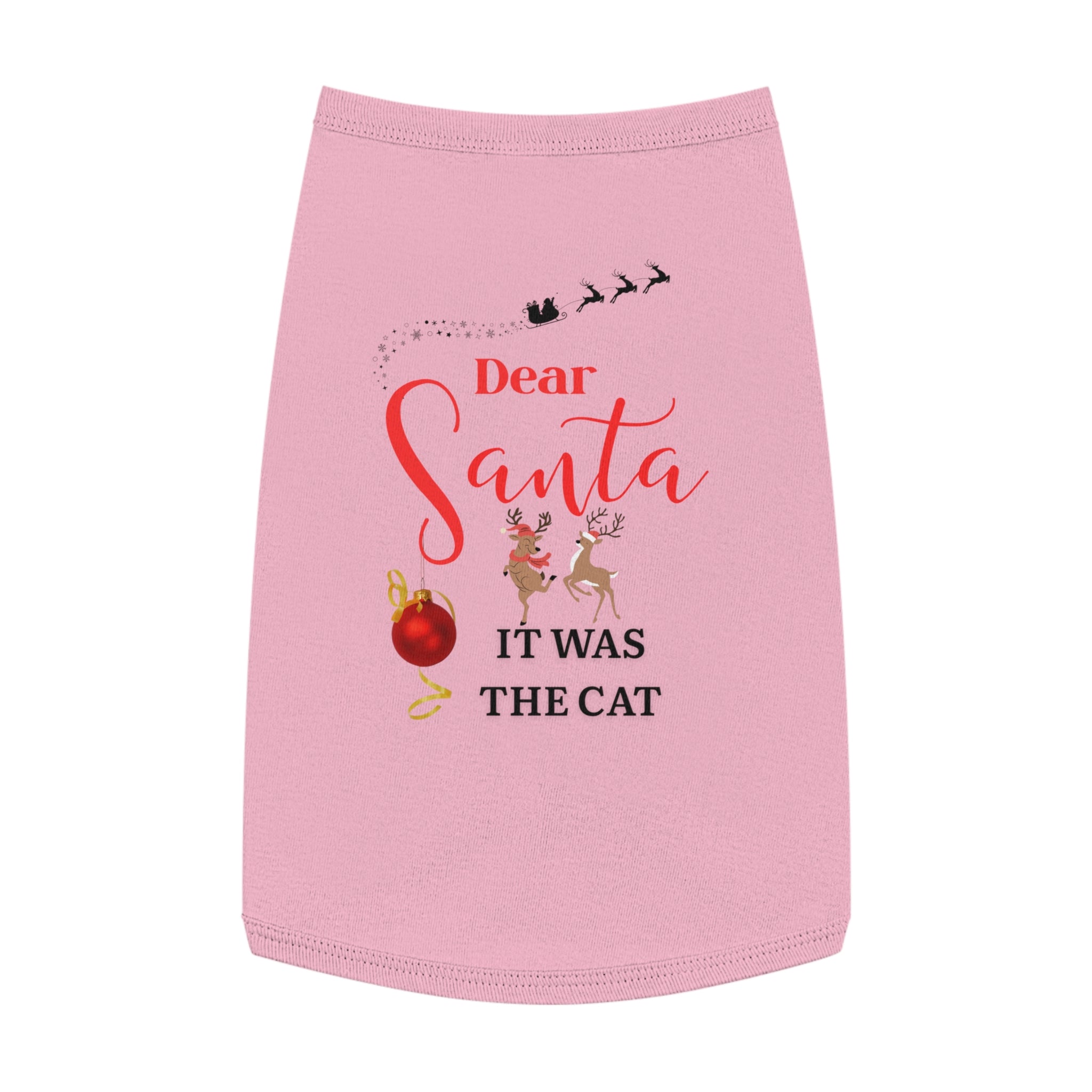 It was the cat Christmas Pet Tank Top, Festive Dog Shirt, Dear Santa Cat Tee, Cute Holiday Apparel, Pet Christmas Outfit