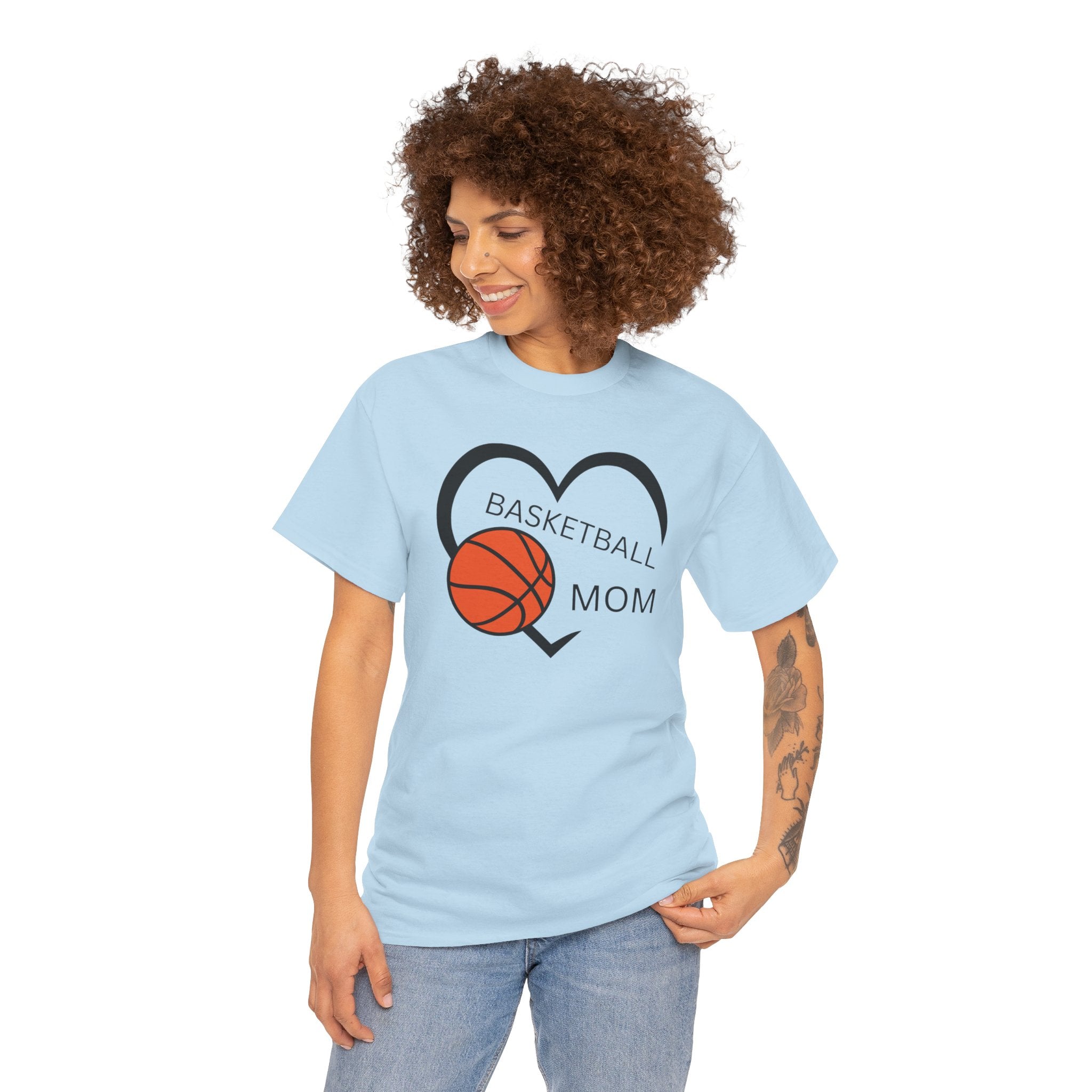 Basketball Mom T-Shirt – Heart & Basketball Design