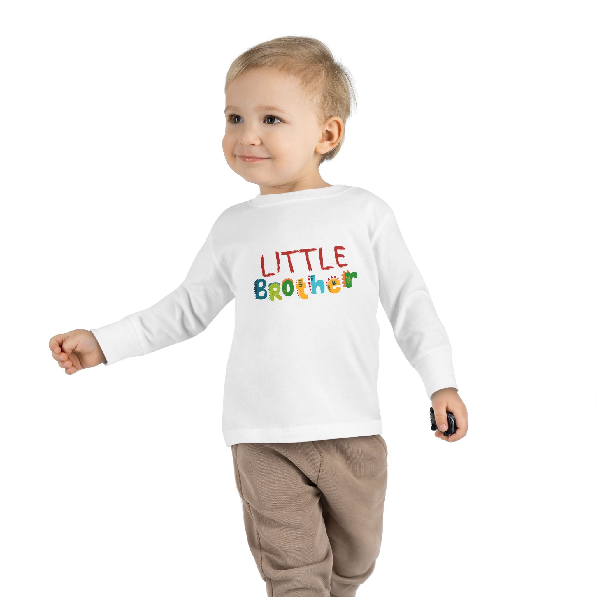 Little Brother Toddler Long Sleeve Tee — Colorful Playful Sibling Shirt