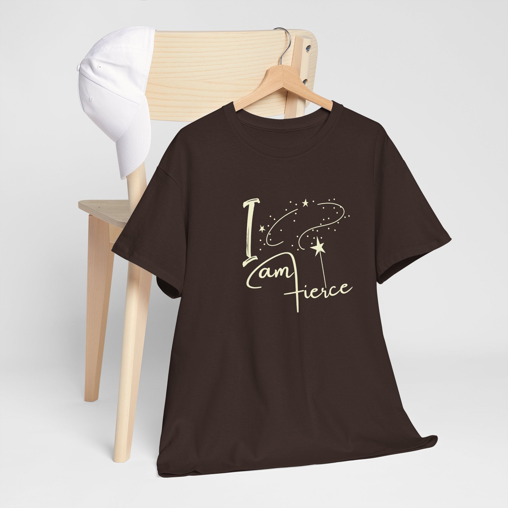 I Am Fierce Graphic Tee — Pink Starry Feminine T‑Shirt