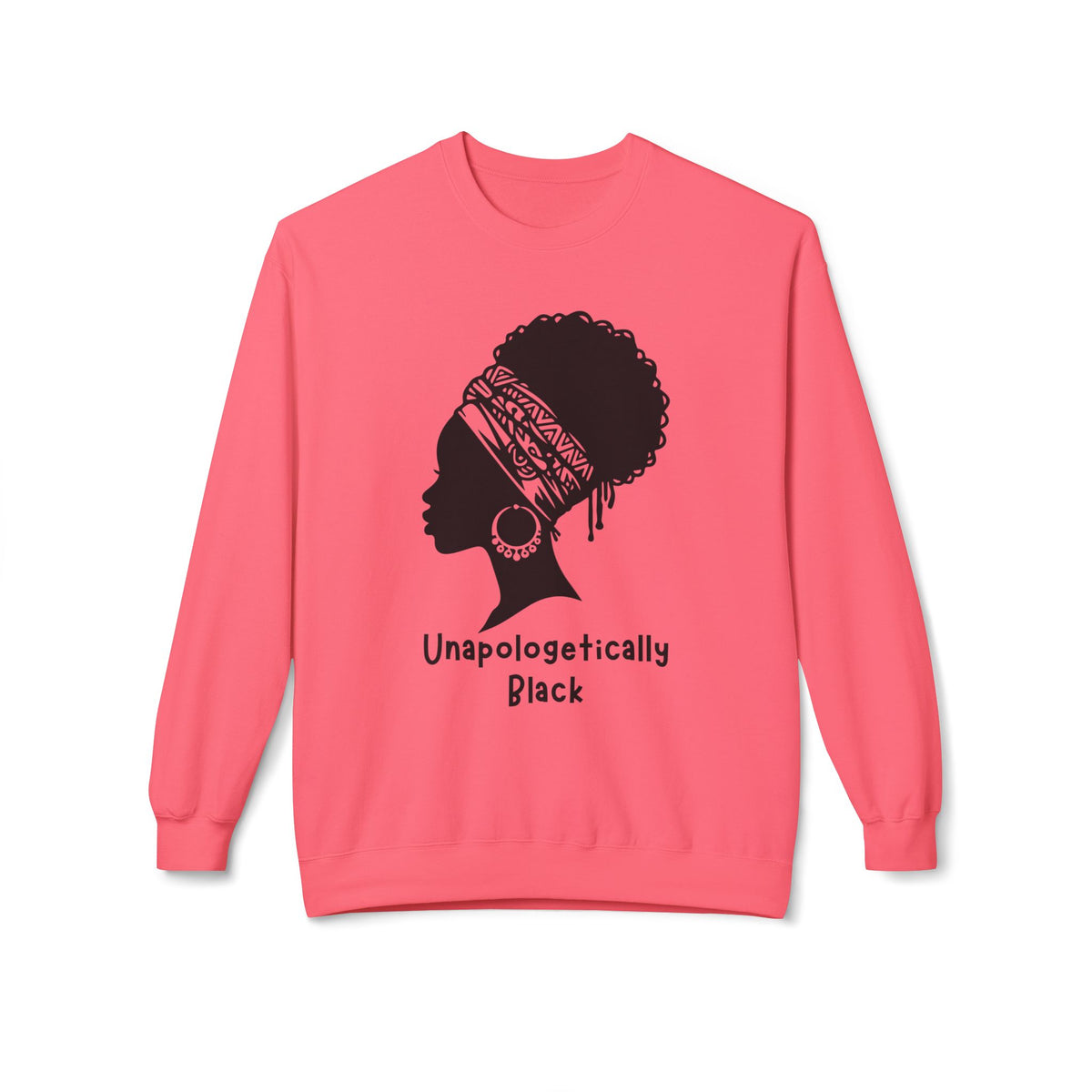 "Unapologetically Black" Graphic Crewneck Sweatshirt — Minimal Line Art Woman