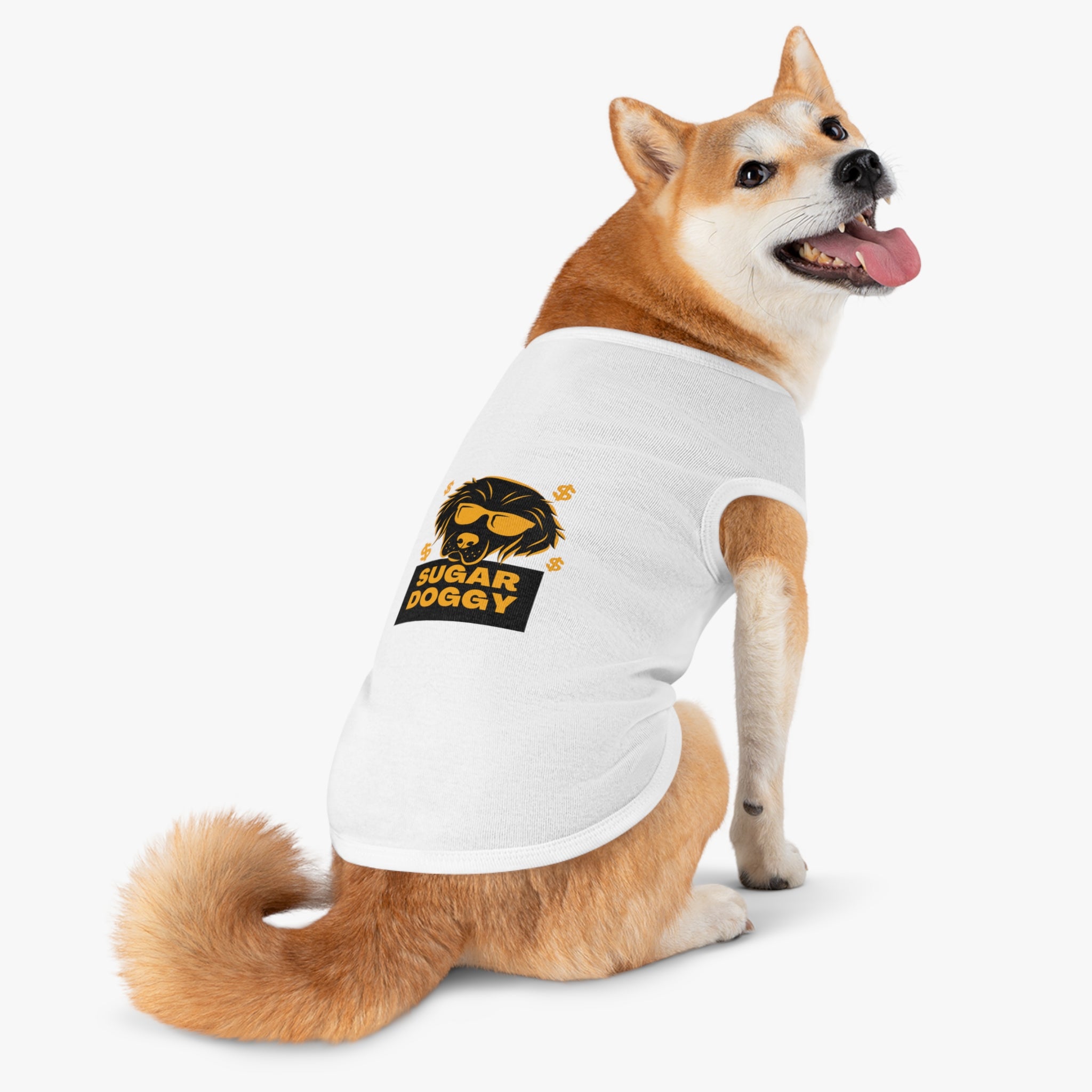Sugar Doggy Pet Tank Top — Funny Dog Tee with Sunglasses & Dollar Sign Design