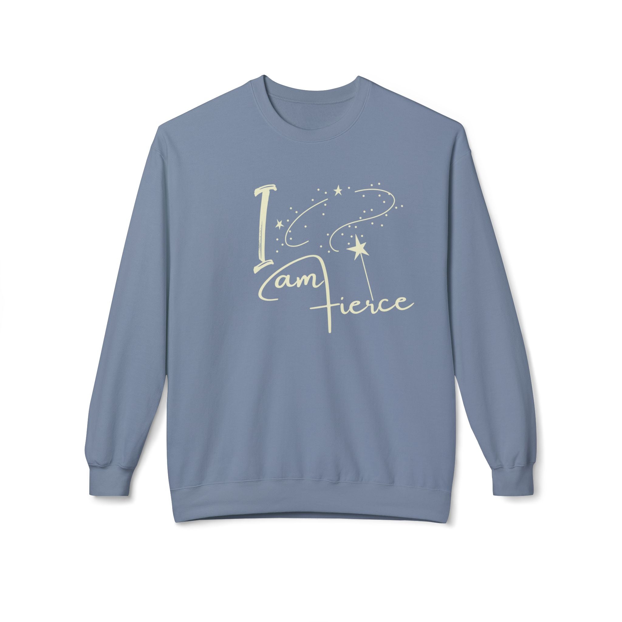 I Am Fierce Crewneck Sweatshirt — Pink Magic Feminine Graphic Sweatshirt