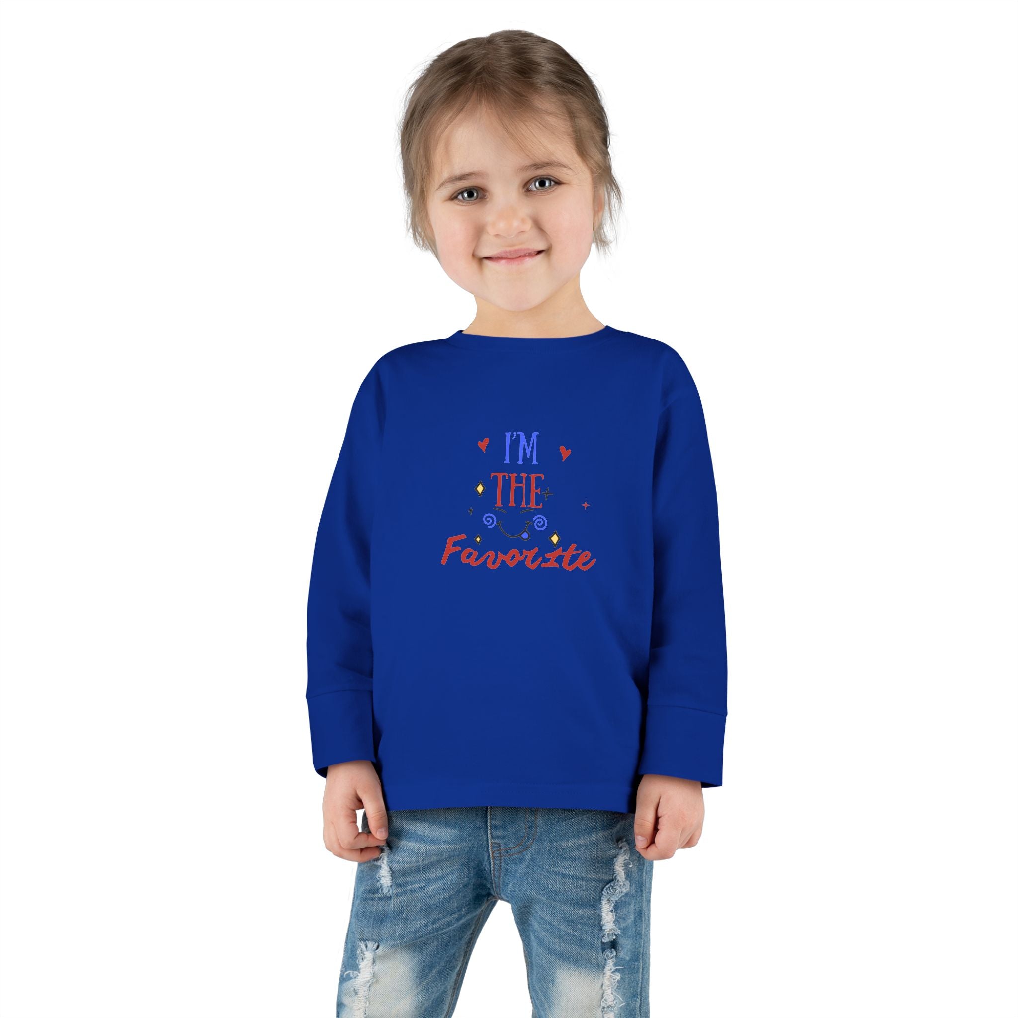 Toddler Long Sleeve Tee — "I'm the Favorite" Patriotic Baby Shirt