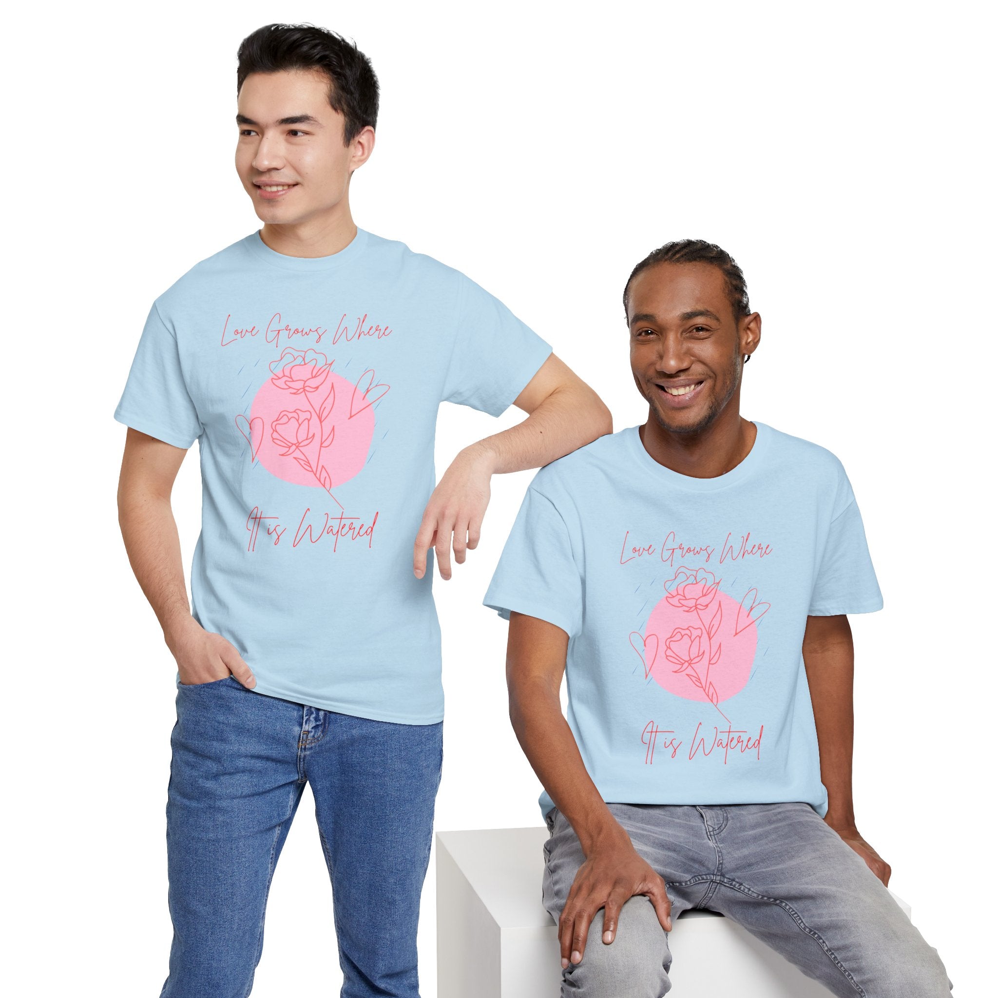 Rose Moon Graphic Tee — "Love Grows Where It’s Watered"