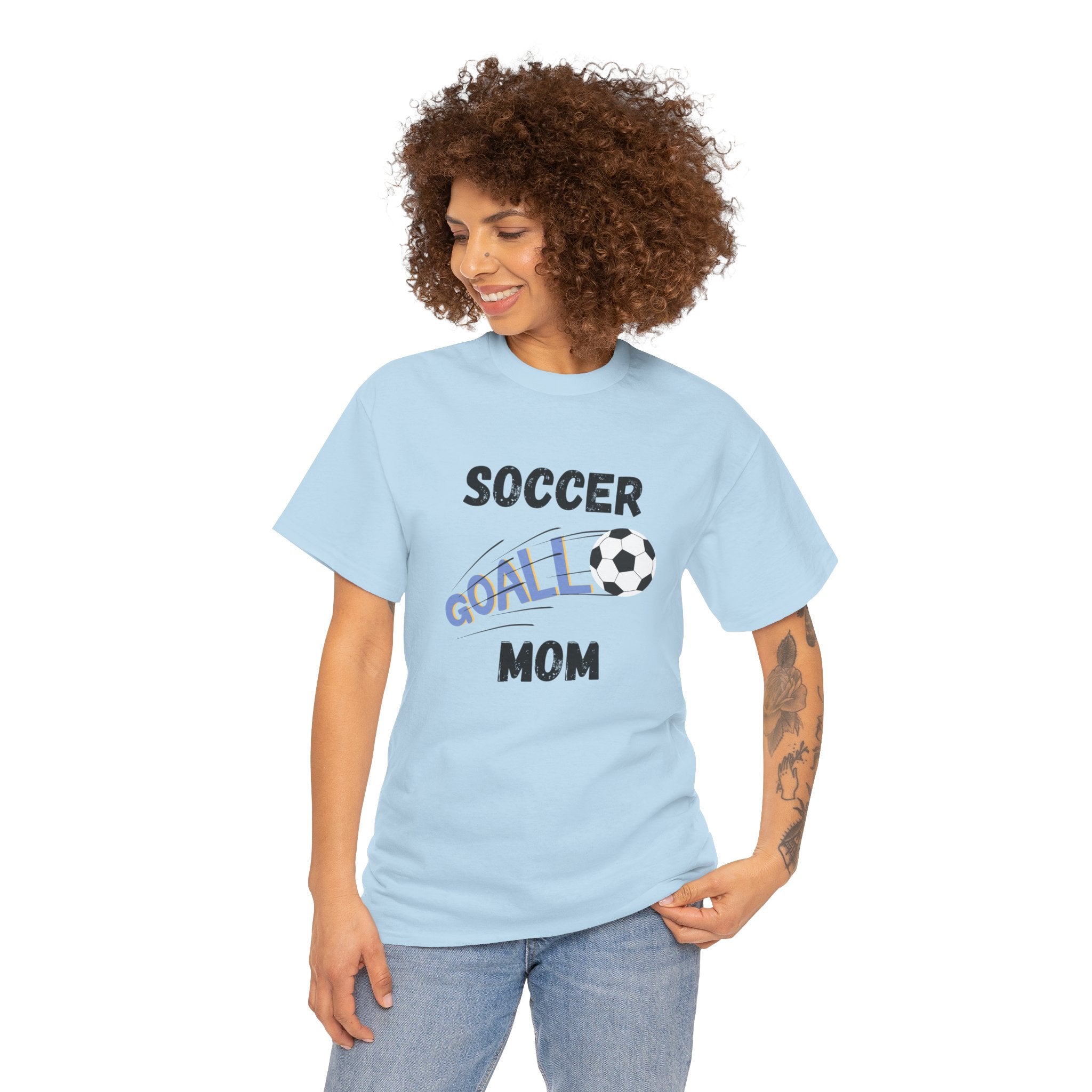 Soccer Mom T‑Shirt — 'Soccer Goal!' Graphic Tee with Soccer Ball
