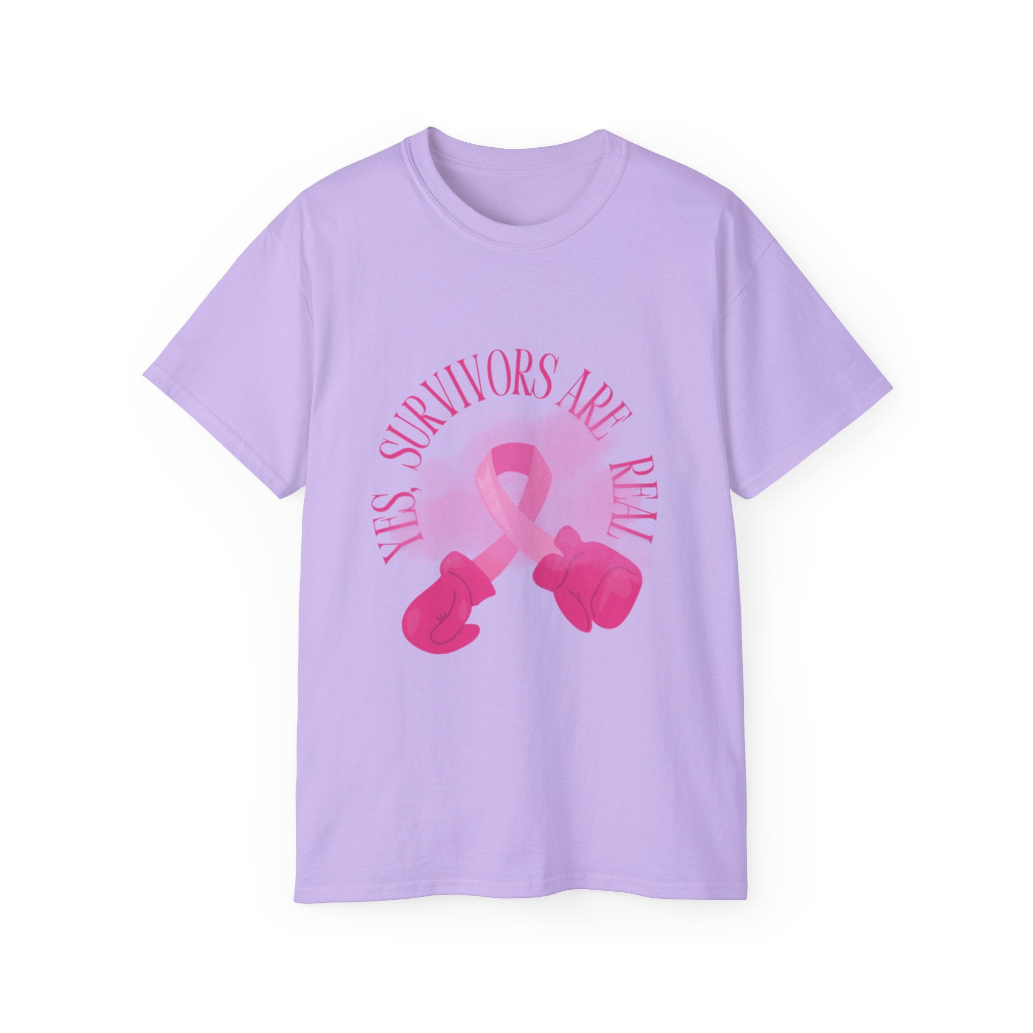 Breast Cancer Survivors Are Real T-Shirt — Pink Ribbon Boxing Gloves Tee