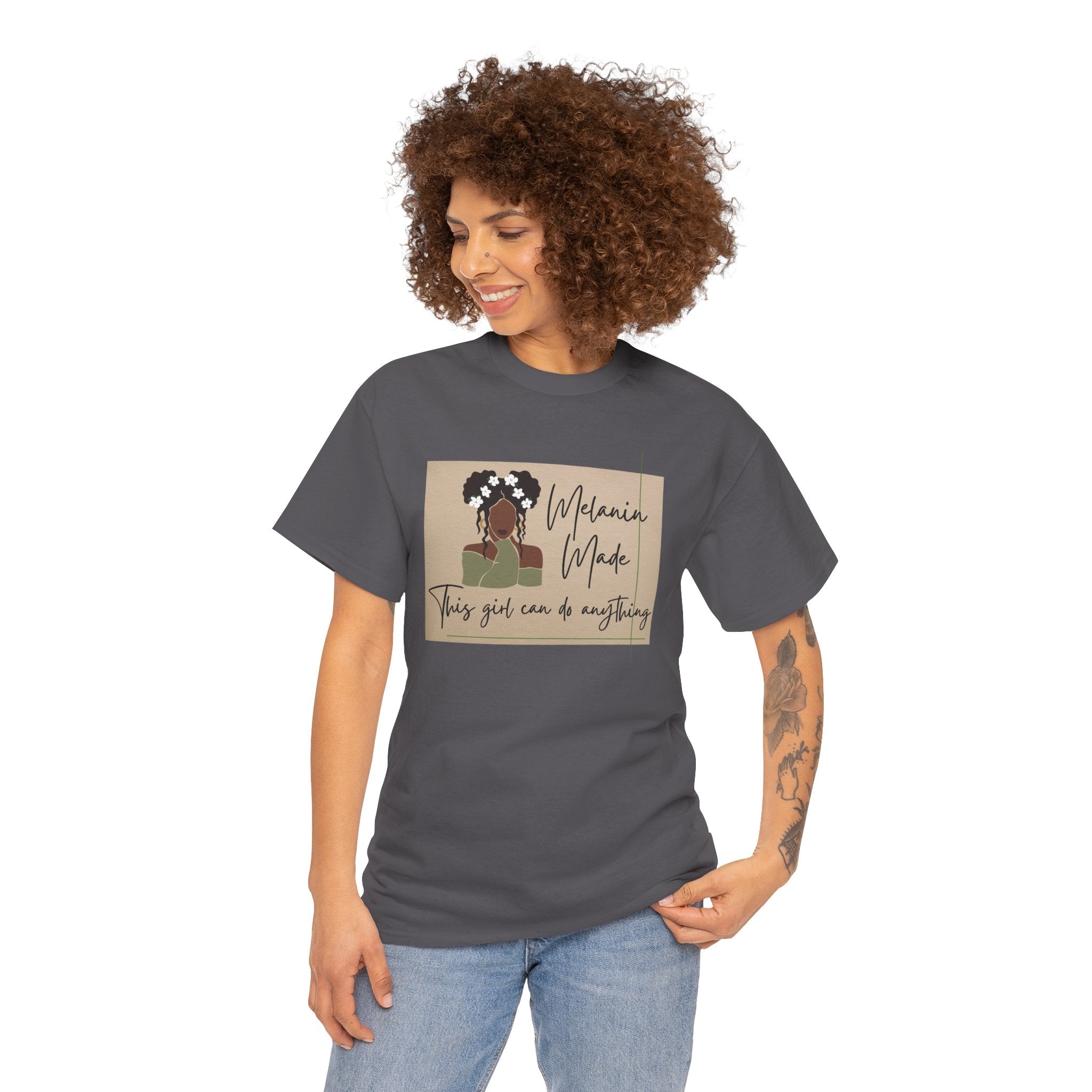 Inspirational Melanin Made Tee — "This girl can do anything"