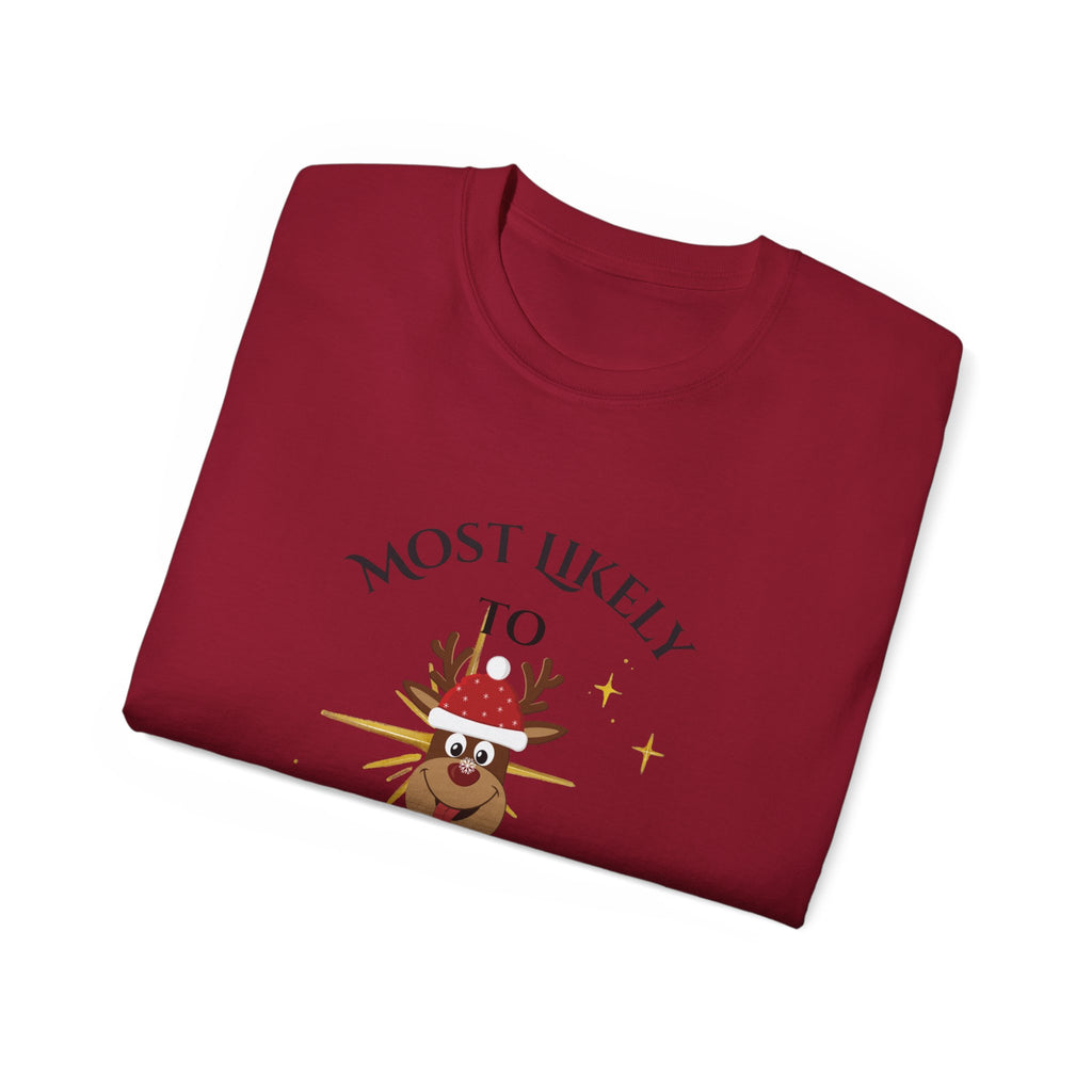 Most Likely to Eat All the Sweet Potato Pie, Funny Holiday Tee: Christmas Gift, Unisex T-Shirt, Thanksgiving Humor, Casual Apparel