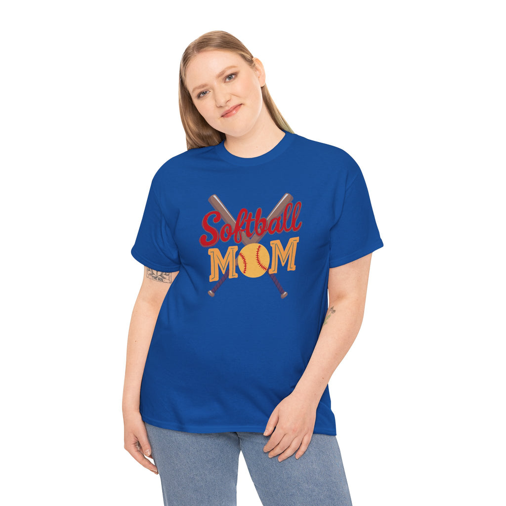 Softball Mom T‑Shirt — Retro Crossed Bats & Ball Tee for Proud Moms