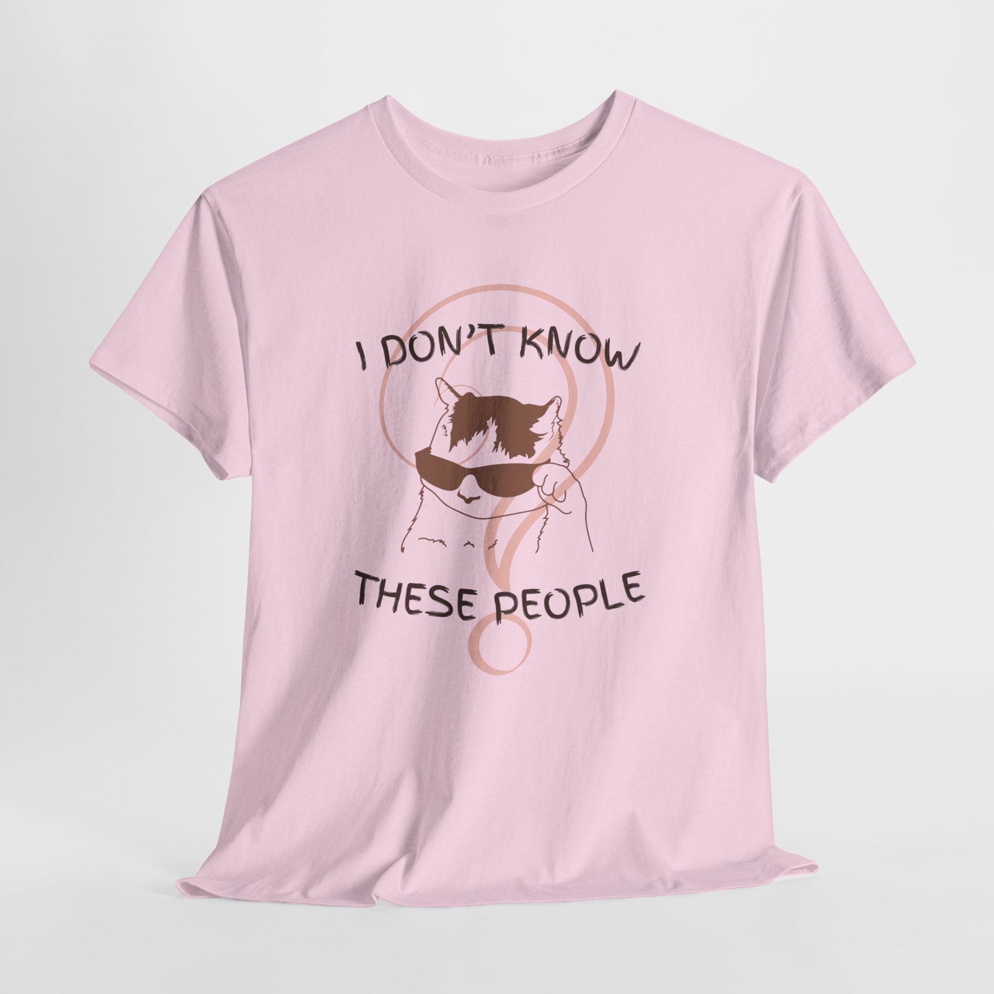 Cat Graphic Tee — "I Don't Know These People" Introvert Humor Shirt