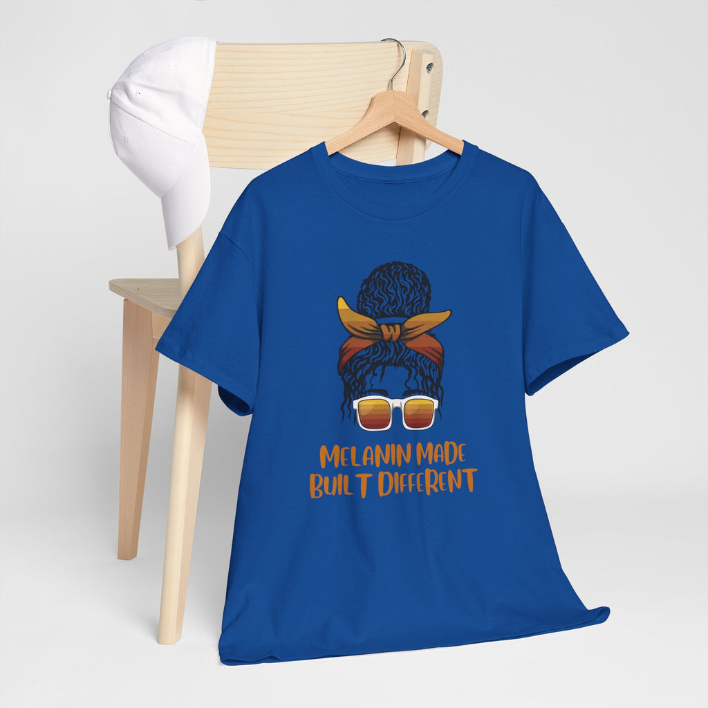 T-Shirt — "Melanin Made, Built Different" Graphic Tee