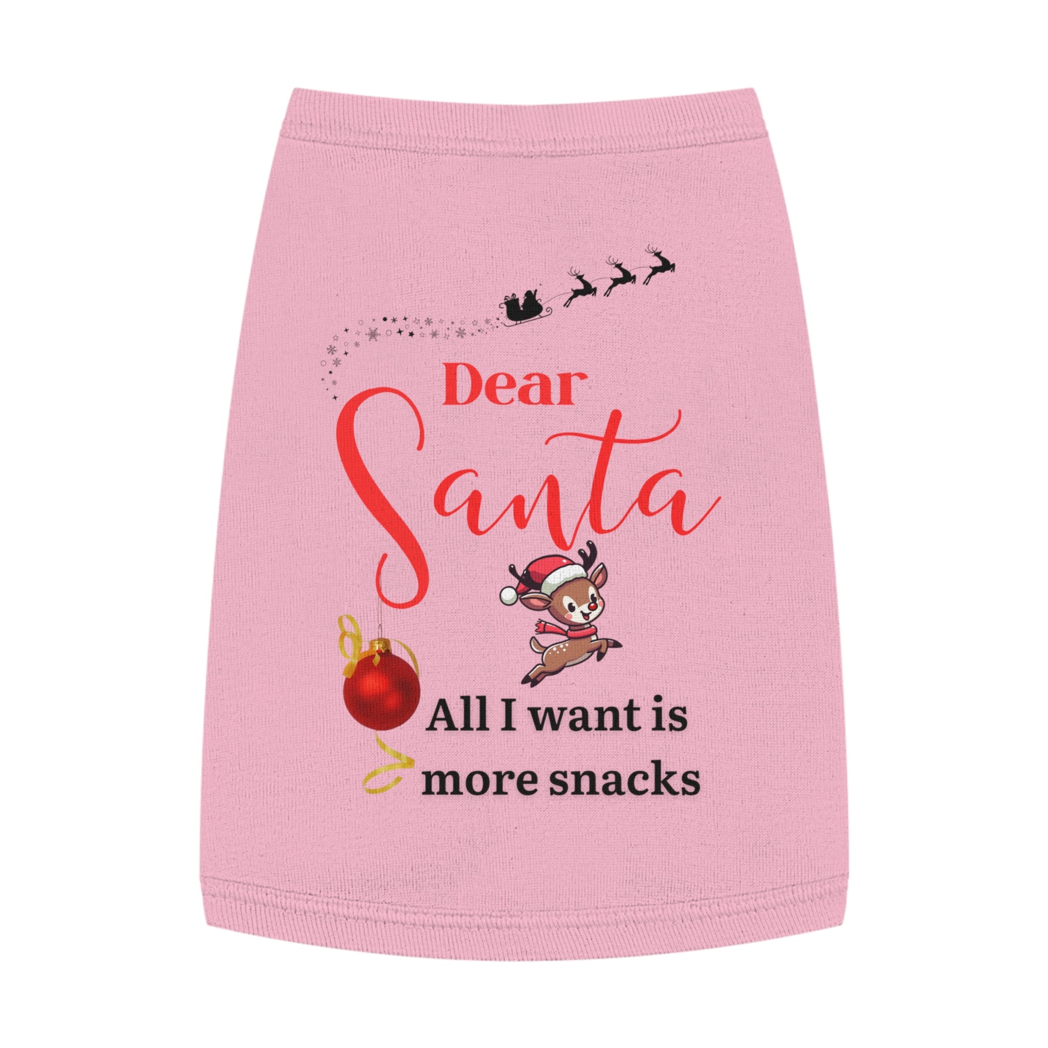 Dear Santa, All I want is...Santa Pet Tank Top - Festive Dog Apparel for Christmas, Holiday Outfit, Cute Pet Gift, Funny Pet Clothes, Cute Pet Tank