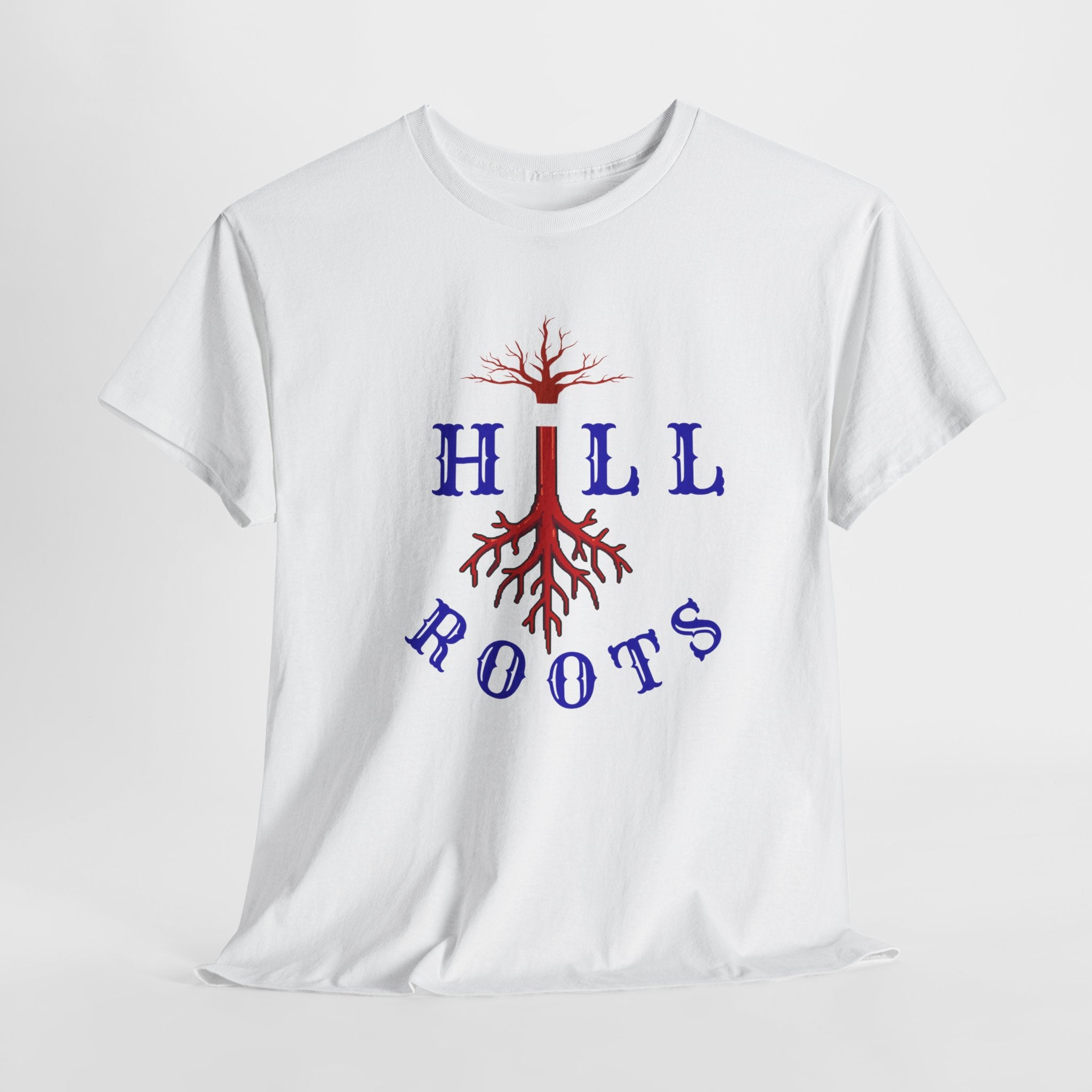 T-Shirt — Hill Roots Logo Tee (red tree roots graphic)