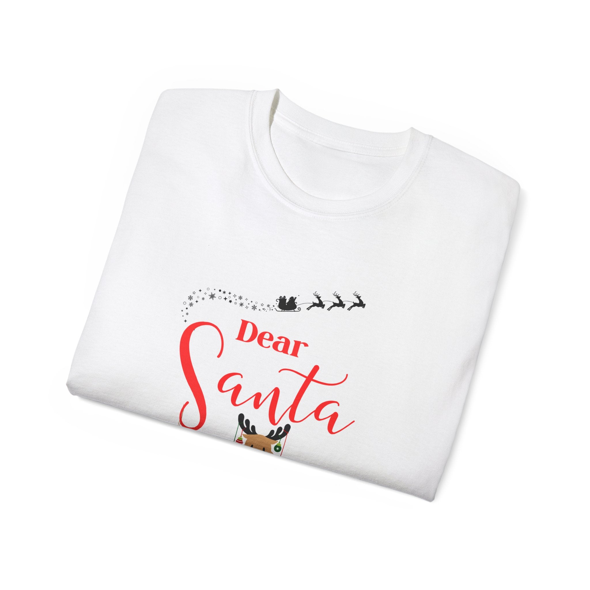 Dear Santa Festive Fun Aunt Tee, Christmas Shirt, Holiday Gift, Cute Santa Tee, Unisex Seasonal T-Shirt, Cute Aunt Apparel