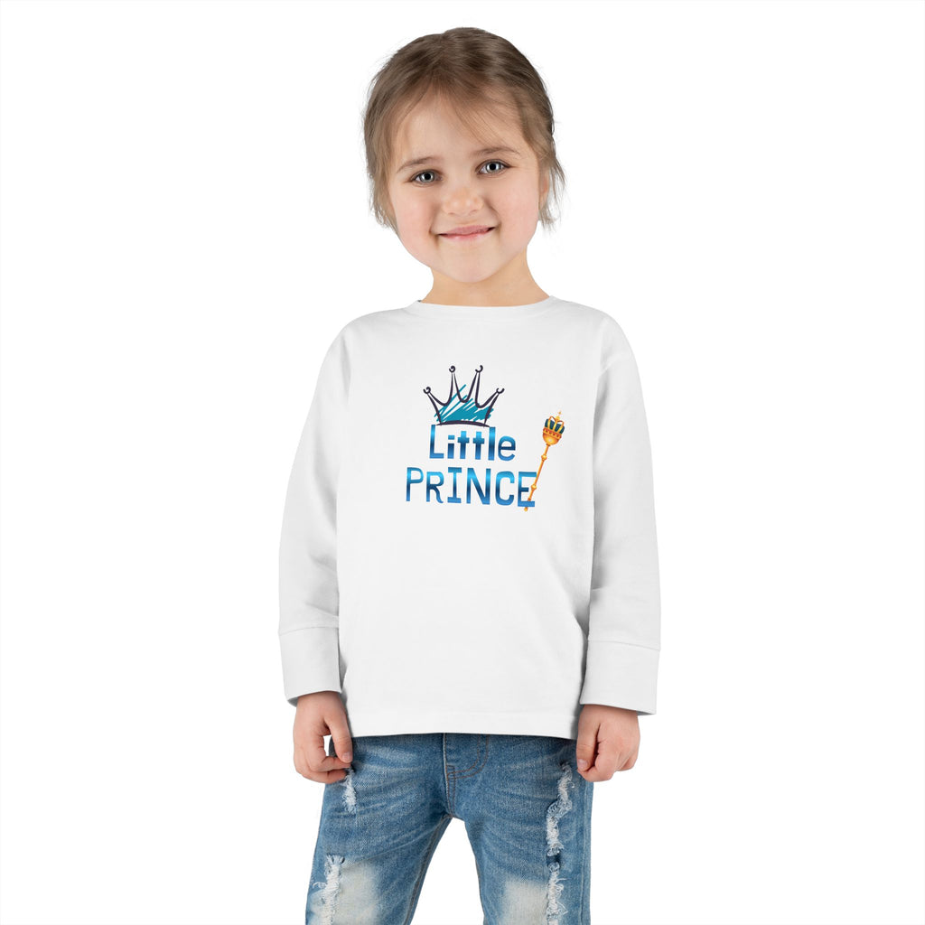 Little Prince Toddler Long Sleeve Tee — Cute Crown Design