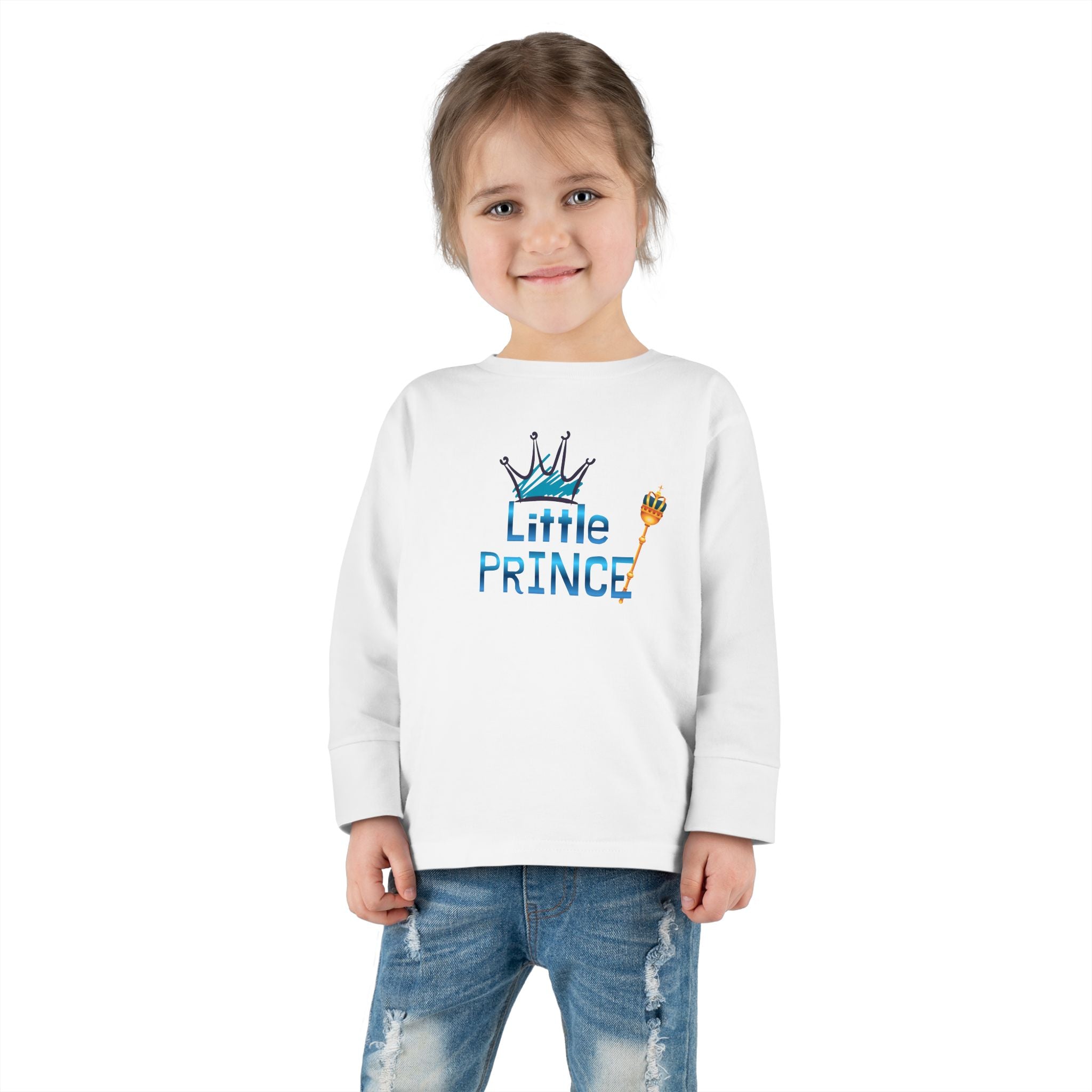 Little Prince Toddler Long Sleeve Tee — Cute Crown Design