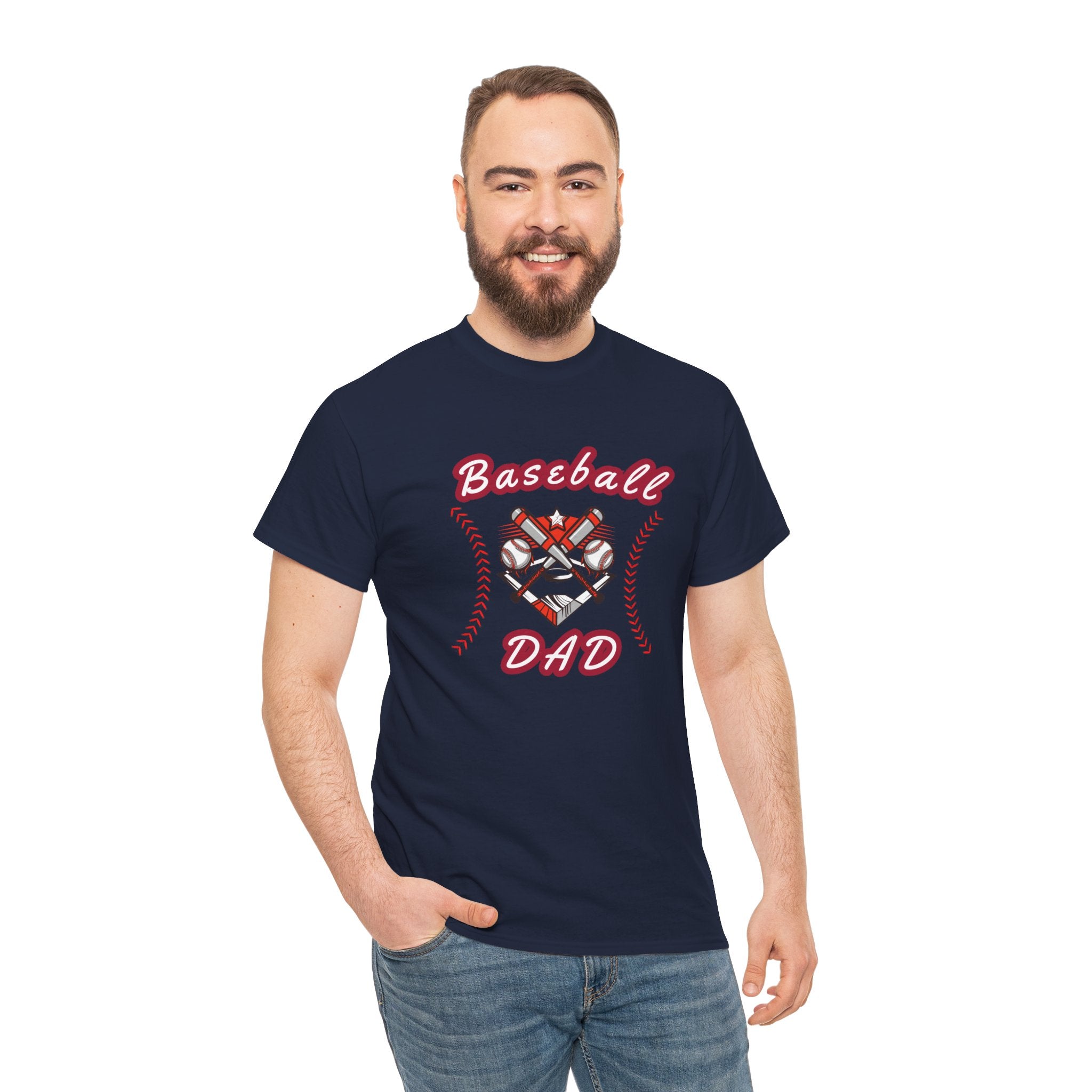Baseball Dad T-Shirt – Vintage Crossed Bats & Glove Tee for Sports Fans, Father's Day Gift