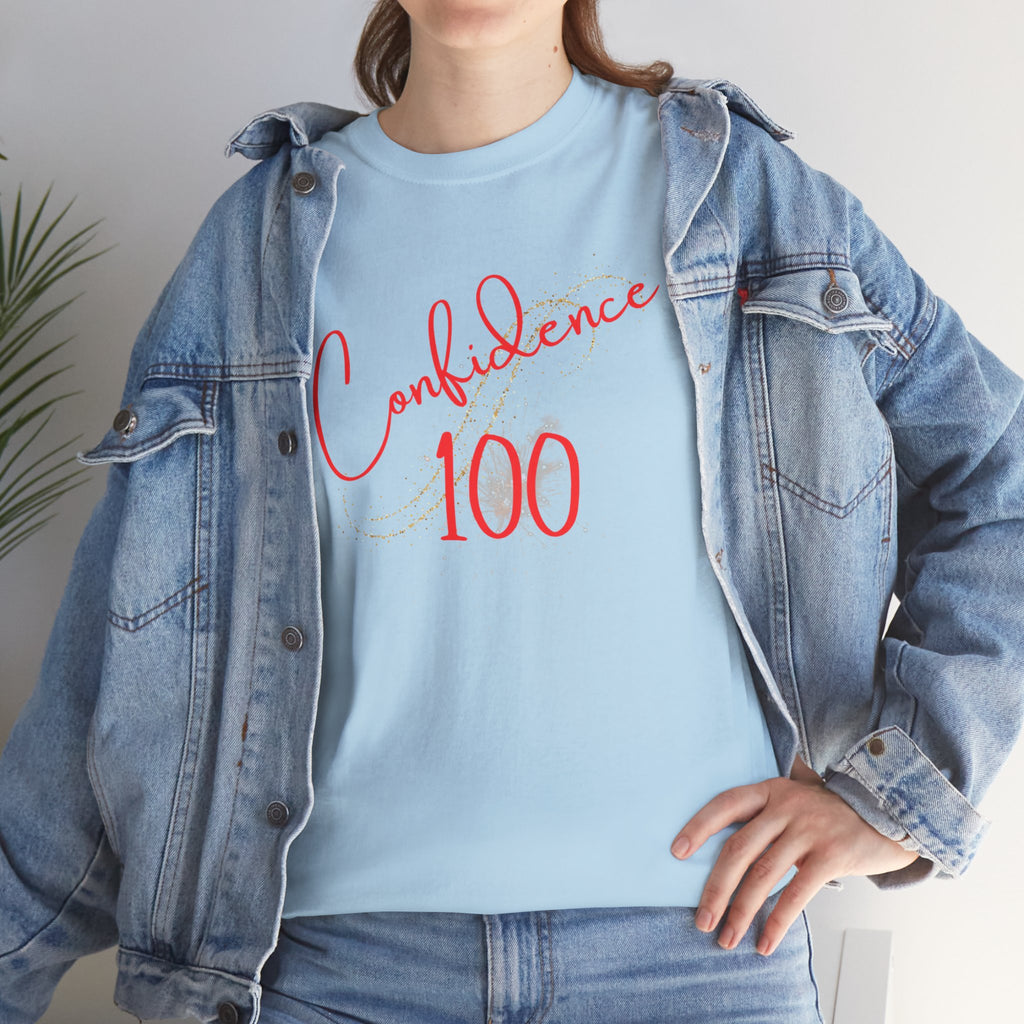 Confidence 100 T-Shirt — Inspirational Script Graphic Tee
