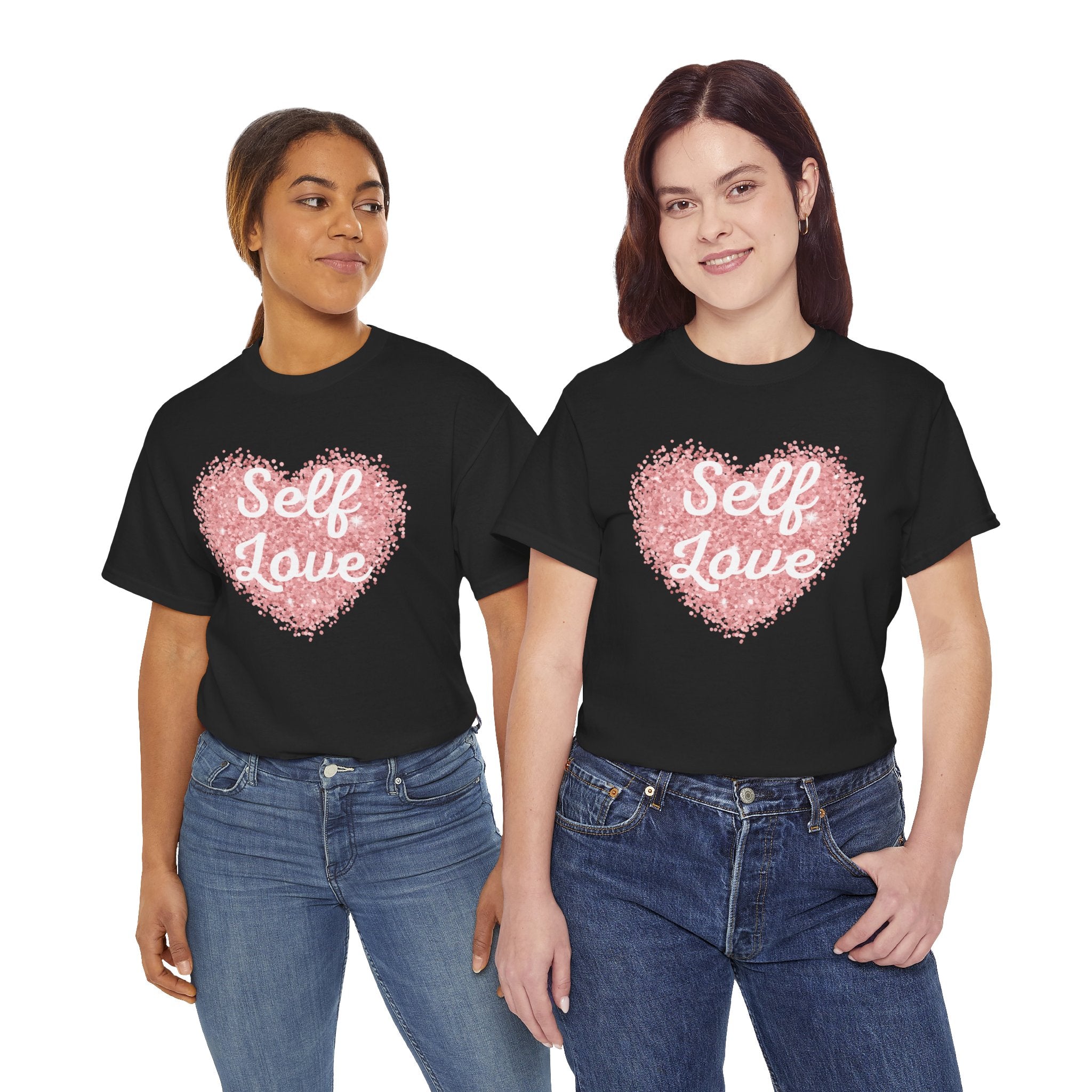 Self Love Tee — Pink Heart Mental Health Awareness Shirt