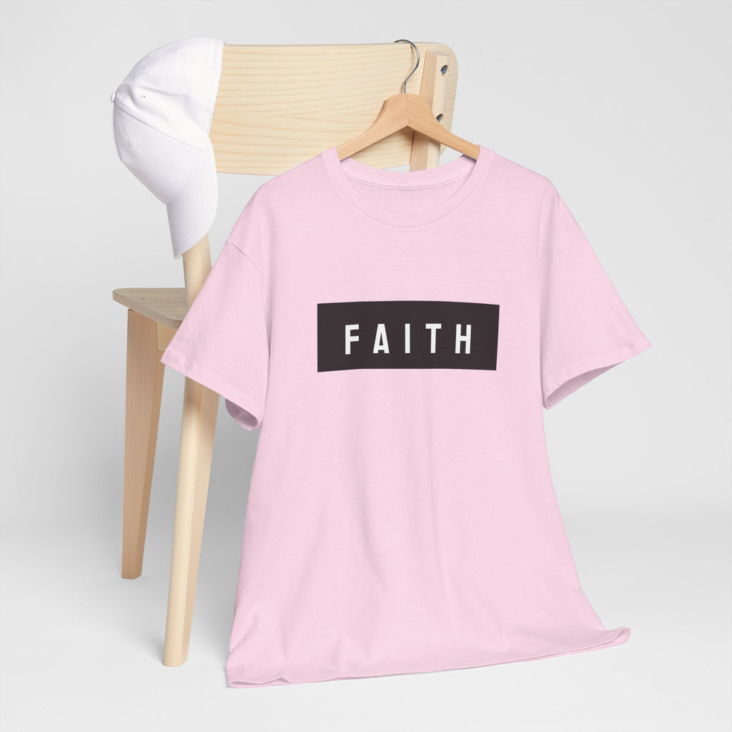 Faith Graphic Tee — Minimal Black Box Christian T-Shirt