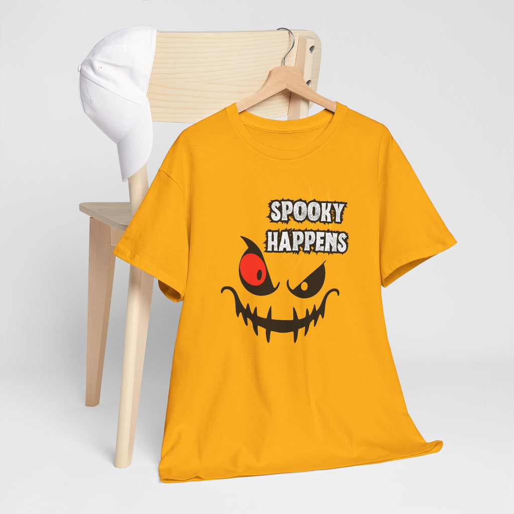 Spooky Happens Halloween T-Shirt — Creepy Jack-O'-Lantern Face Tee