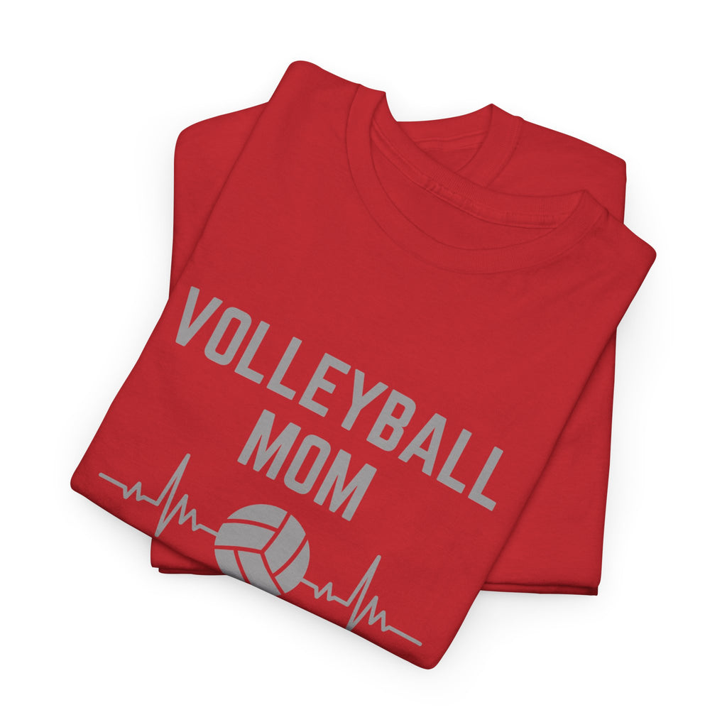 Volleyball Mom T-Shirt — Heartbeat Volleyball Tee for Proud Moms