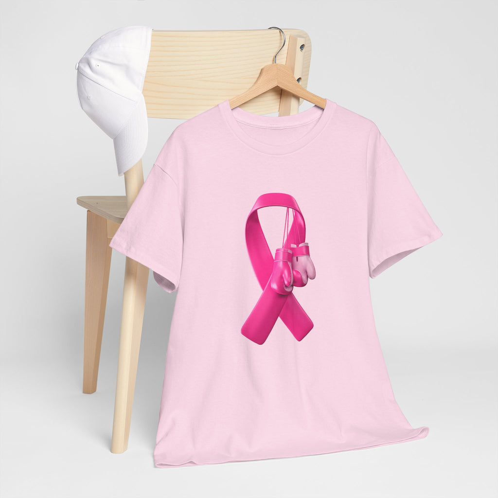 Breast Cancer Awareness Tee — Pink Ribbon with Boxing Gloves