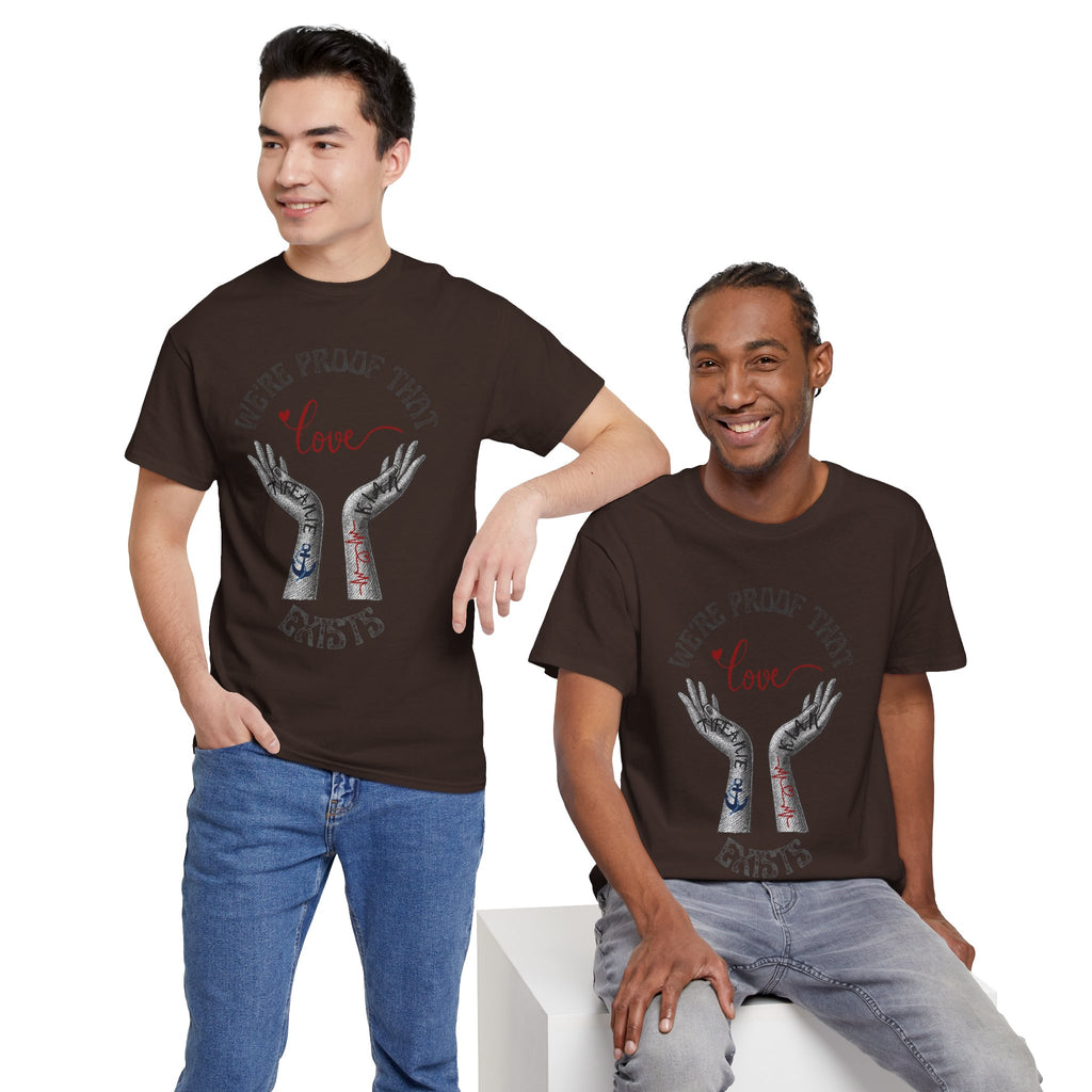Love Wins Tattoo Hands T‑Shirt – "We're Proof That Love Exists" Couples Goal Pride Tee