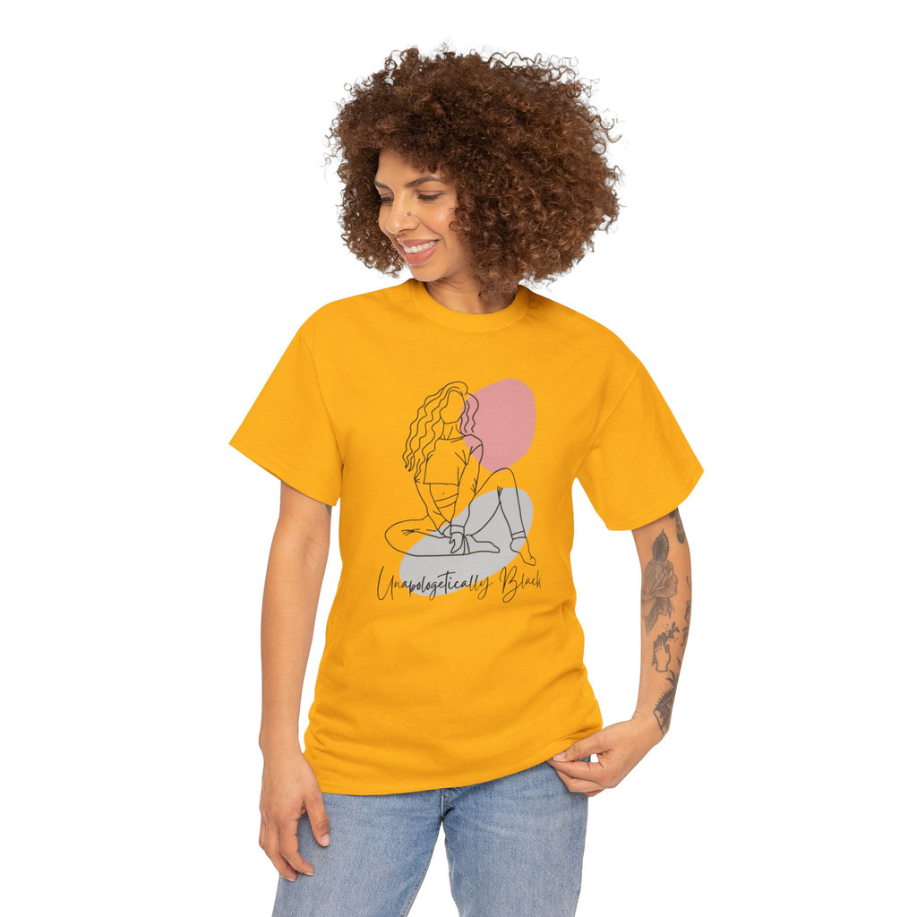 Bold Woman Line Art Tee – "Unapologetically Black" Cotton T‑Shirt