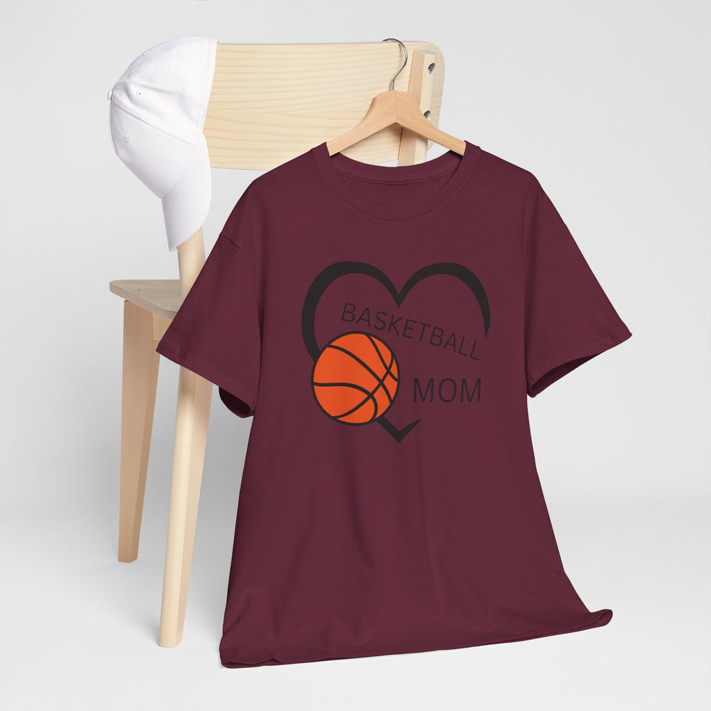 Basketball Mom T-Shirt – Heart & Basketball Design