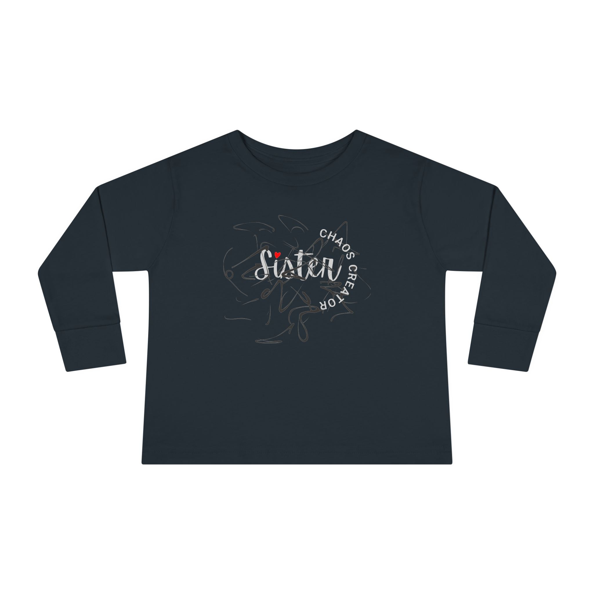 Toddler Long Sleeve Tee — 'Sister Chaos Creator' Toddler Shirt