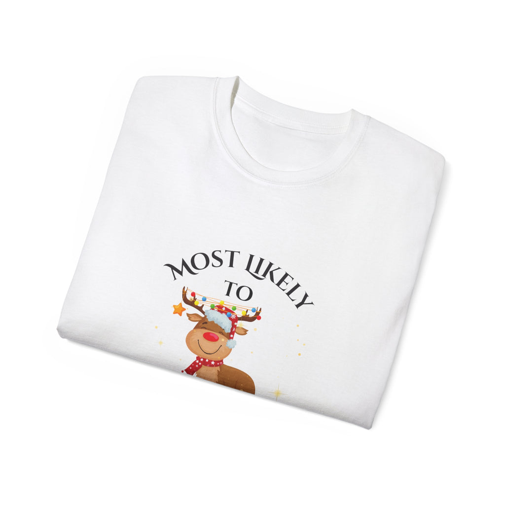 Most Likely to Trade My Sister for Gifts, Funny Holiday Unisex Cotton Tee, Perfect for Christmas, Family Gatherings, Unique Gift Idea