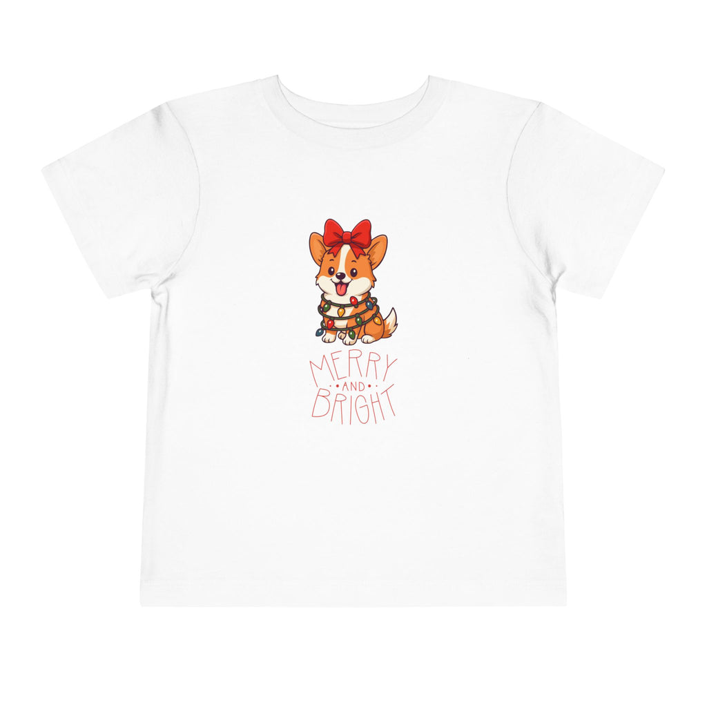 Merry and Bright Fox Christmas Toddler Short Sleeve Tee