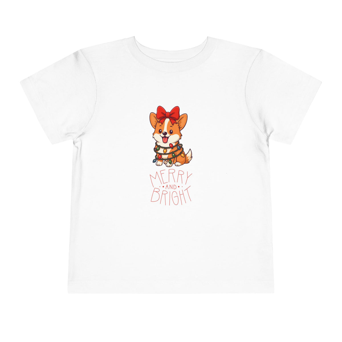 Merry and Bright Fox Christmas Toddler Short Sleeve Tee