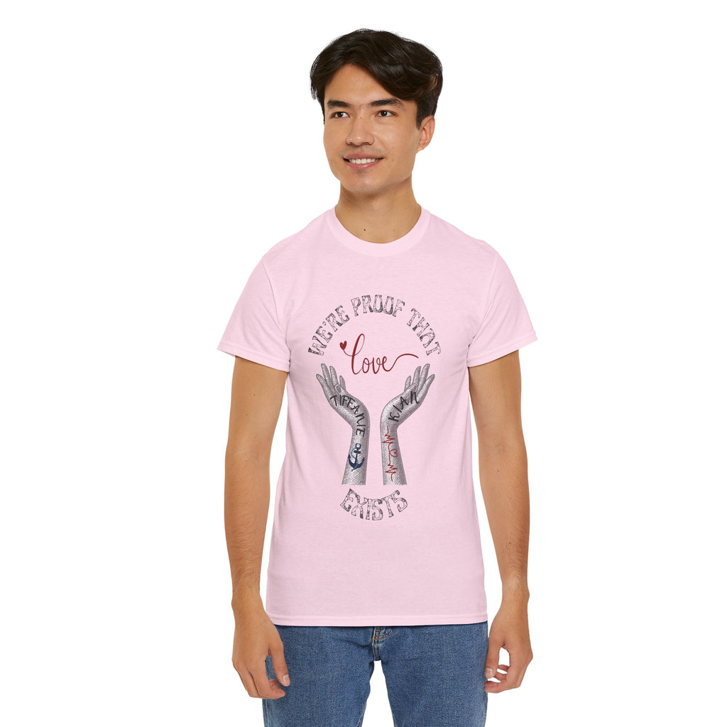 Love Wins Tattoo Hands T‑Shirt – "We're Proof That Love Exists" Couples Goal Pride Tee