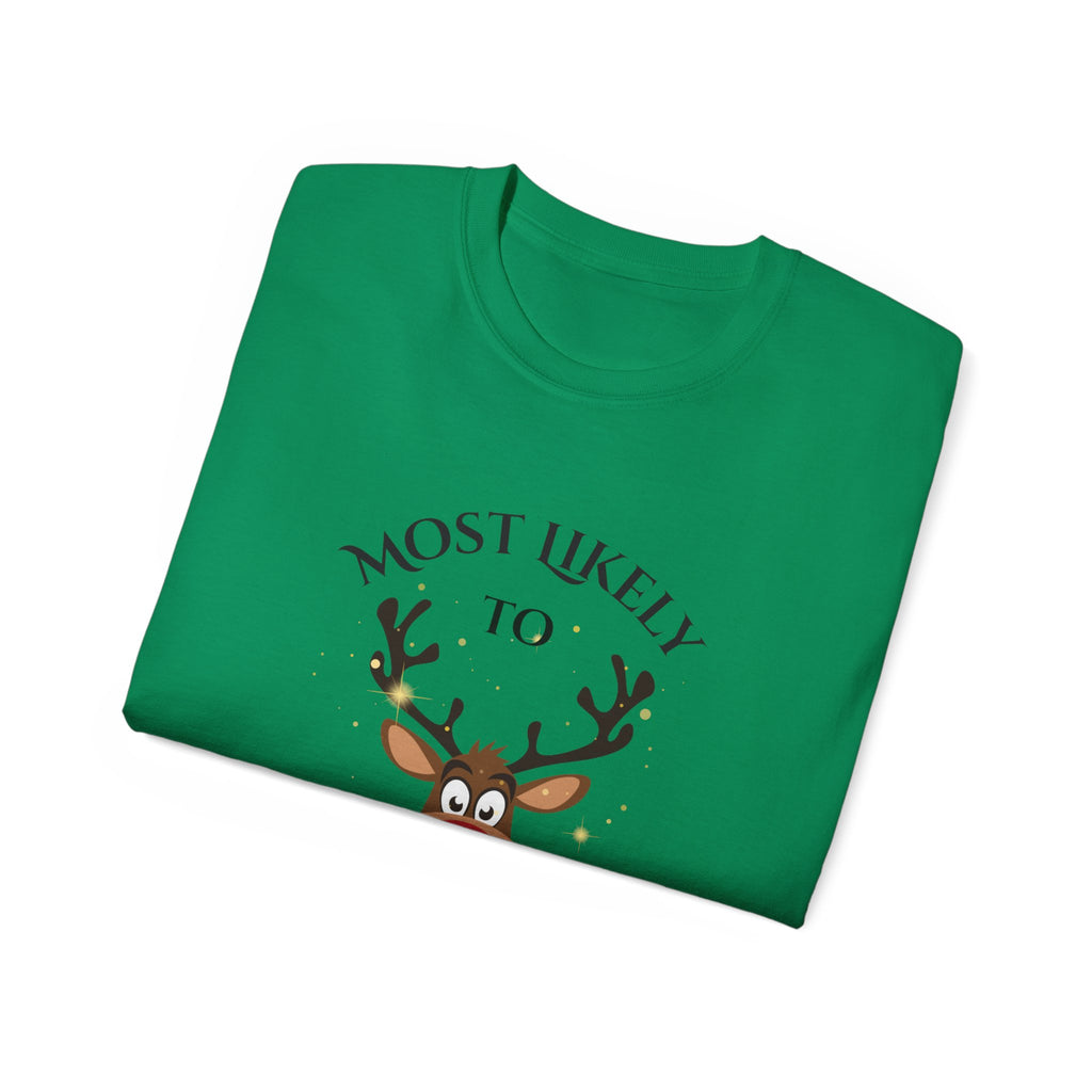 Most Likely to Be the Holiday Bartender Tee, Funny Christmas Shirt, Holiday Party Outfit, Gift for Him/Her, Unisex Shirt