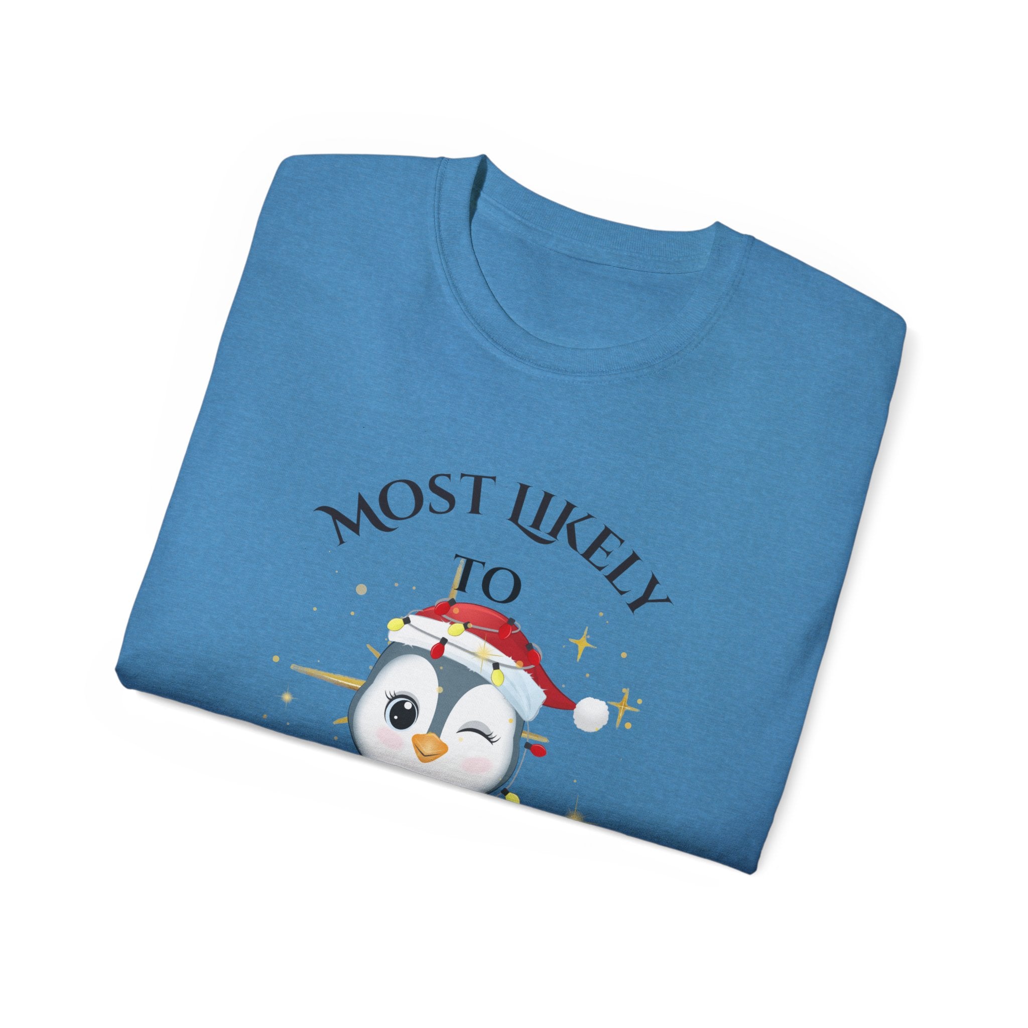 Most Likely To Post on Instagram Unisex Ultra Cotton Tee, Cute Penguin Shirt, Social Media Humor T-Shirt, Holiday Gift, Fun Casual Wear
