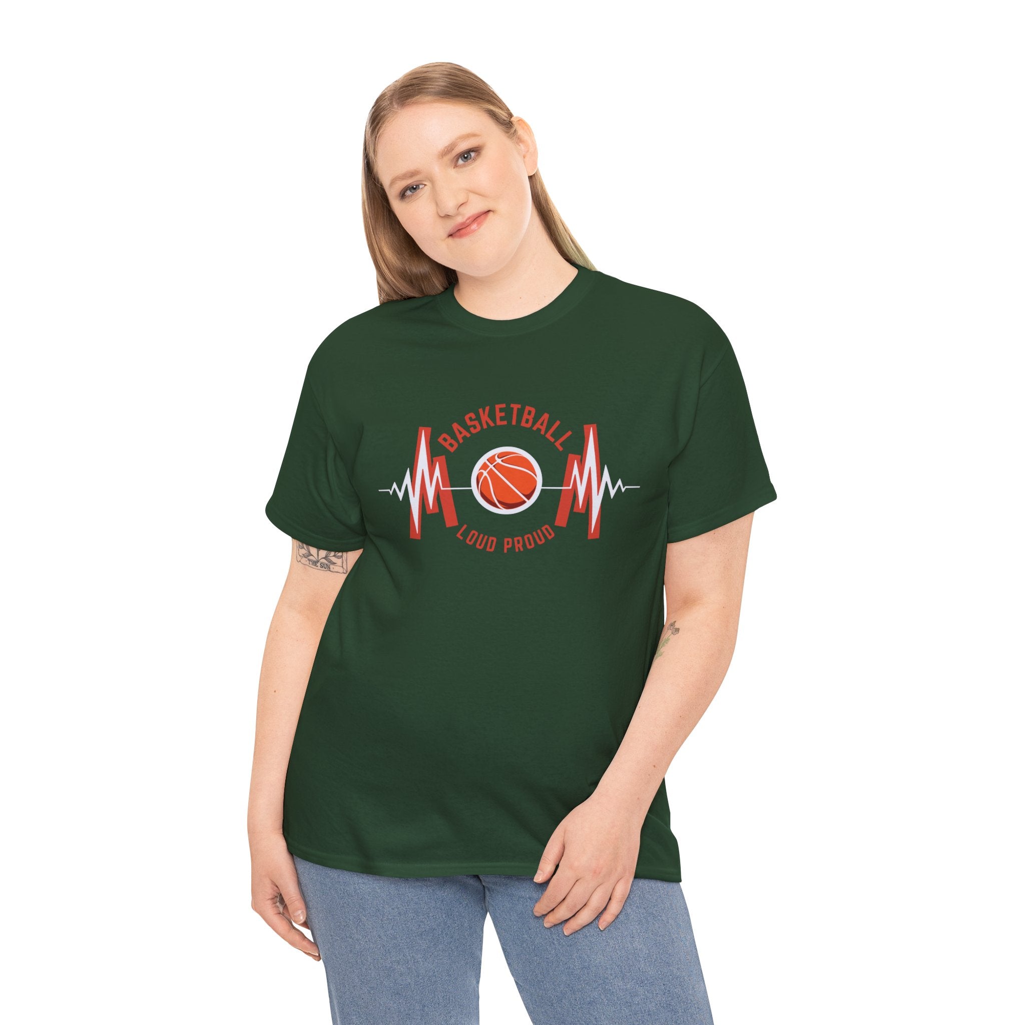 Basketball Mom Loud Proud Tee — Heartbeat Hoop Graphic T‑Shirt
