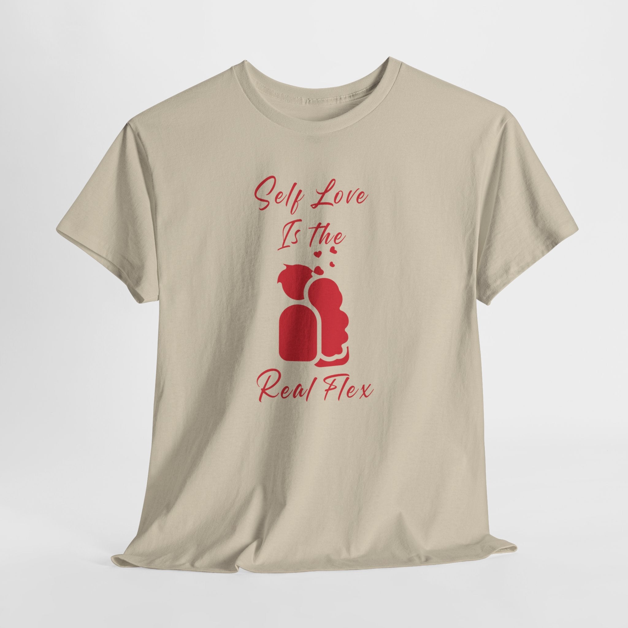 T-Shirt — "Self Love Is The Real Flex" Romantic Couple Graphic Tee